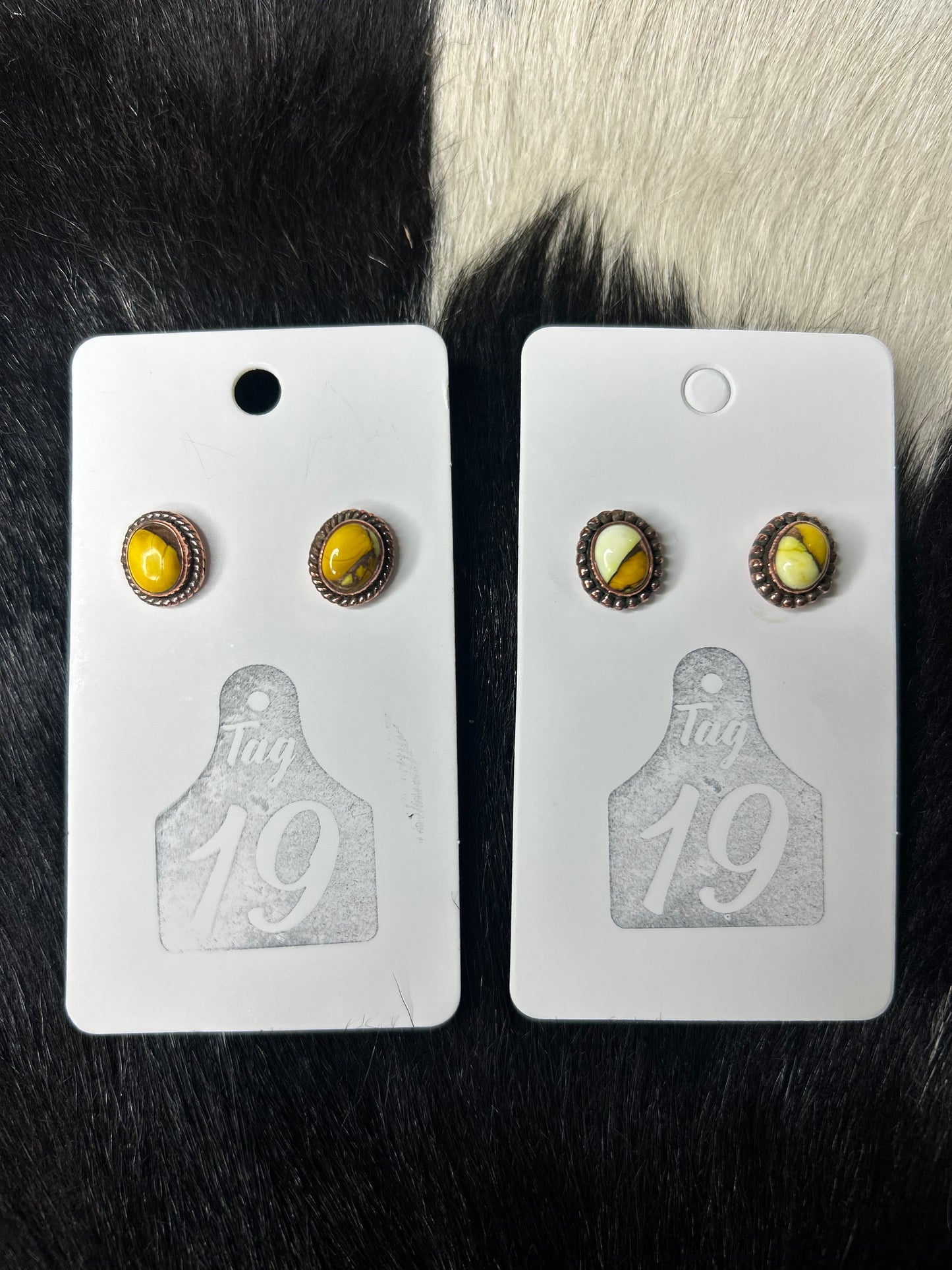 Honey Dahlia Copper Studs