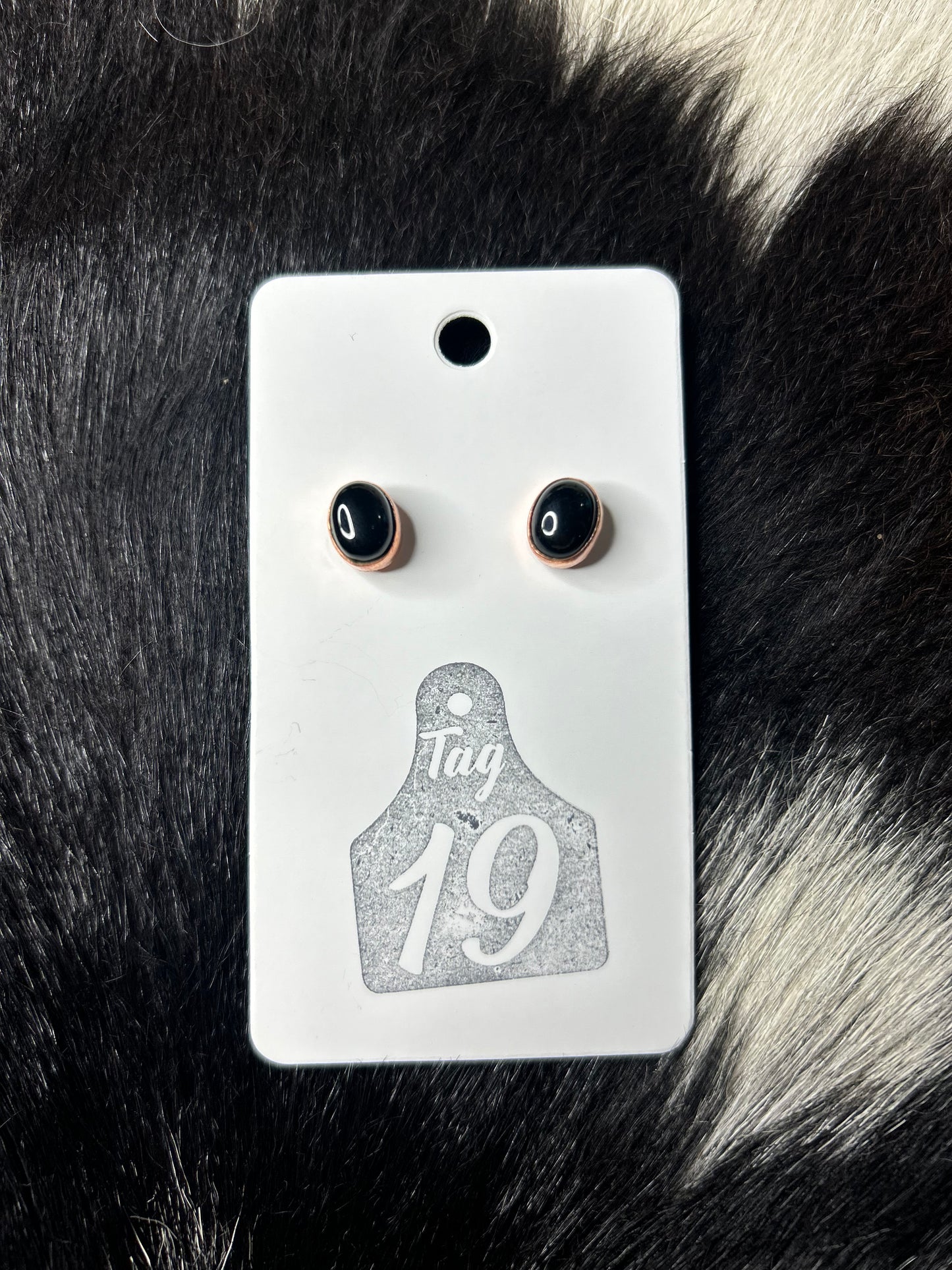 Black Onyx Copper Studs