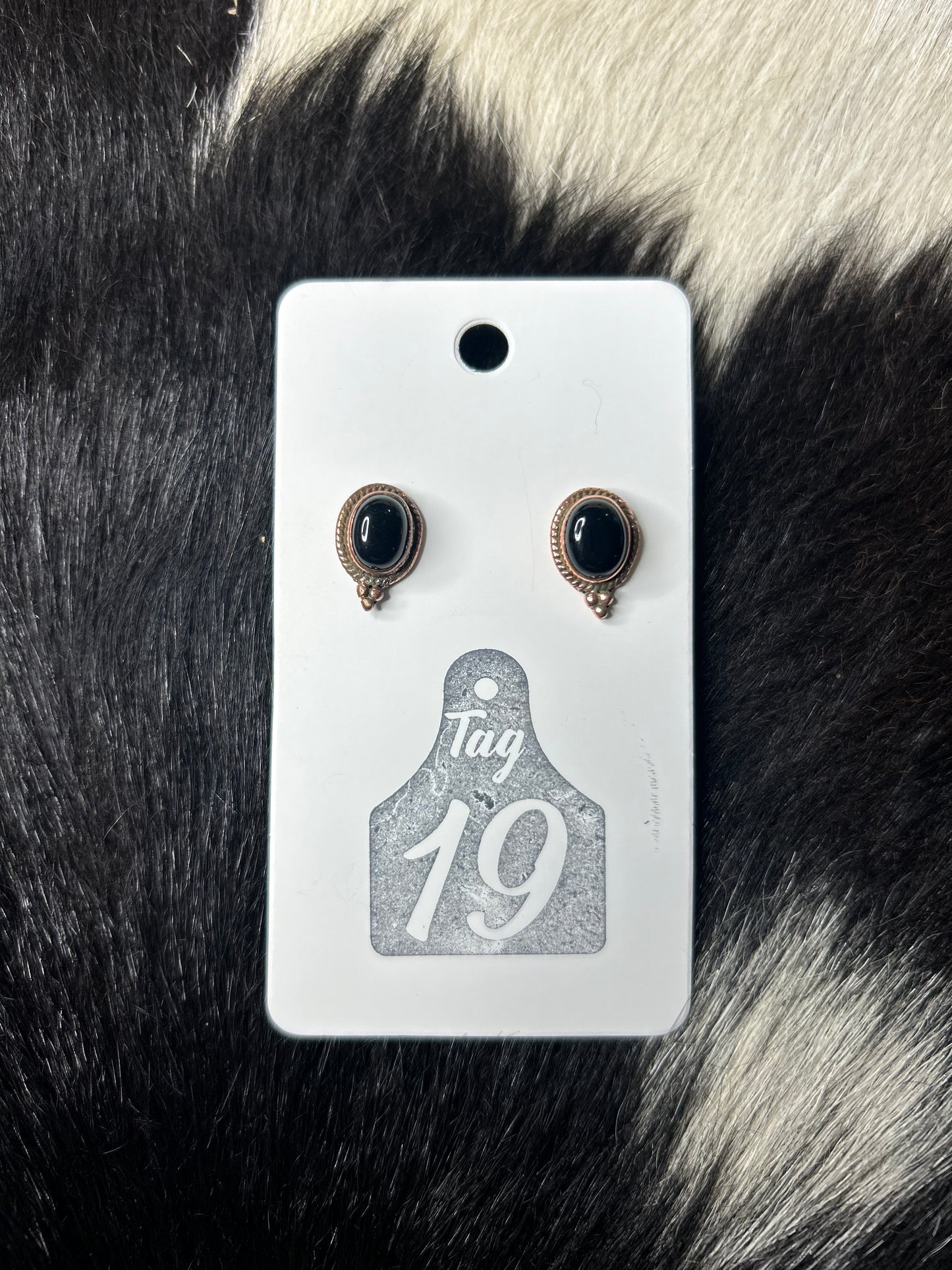 Black Onyx Copper Stud