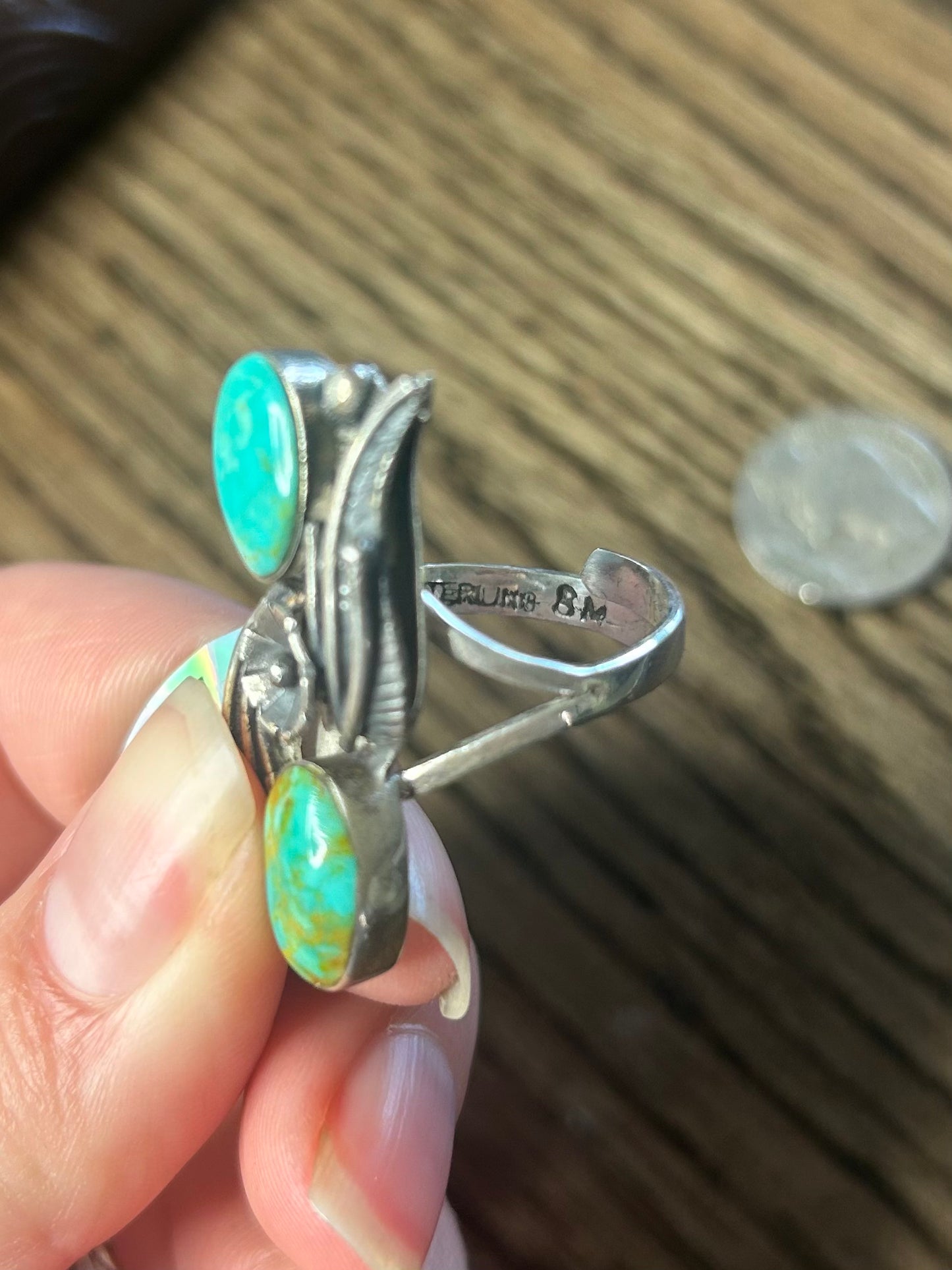 Vintage Native Made Turquoise Ring