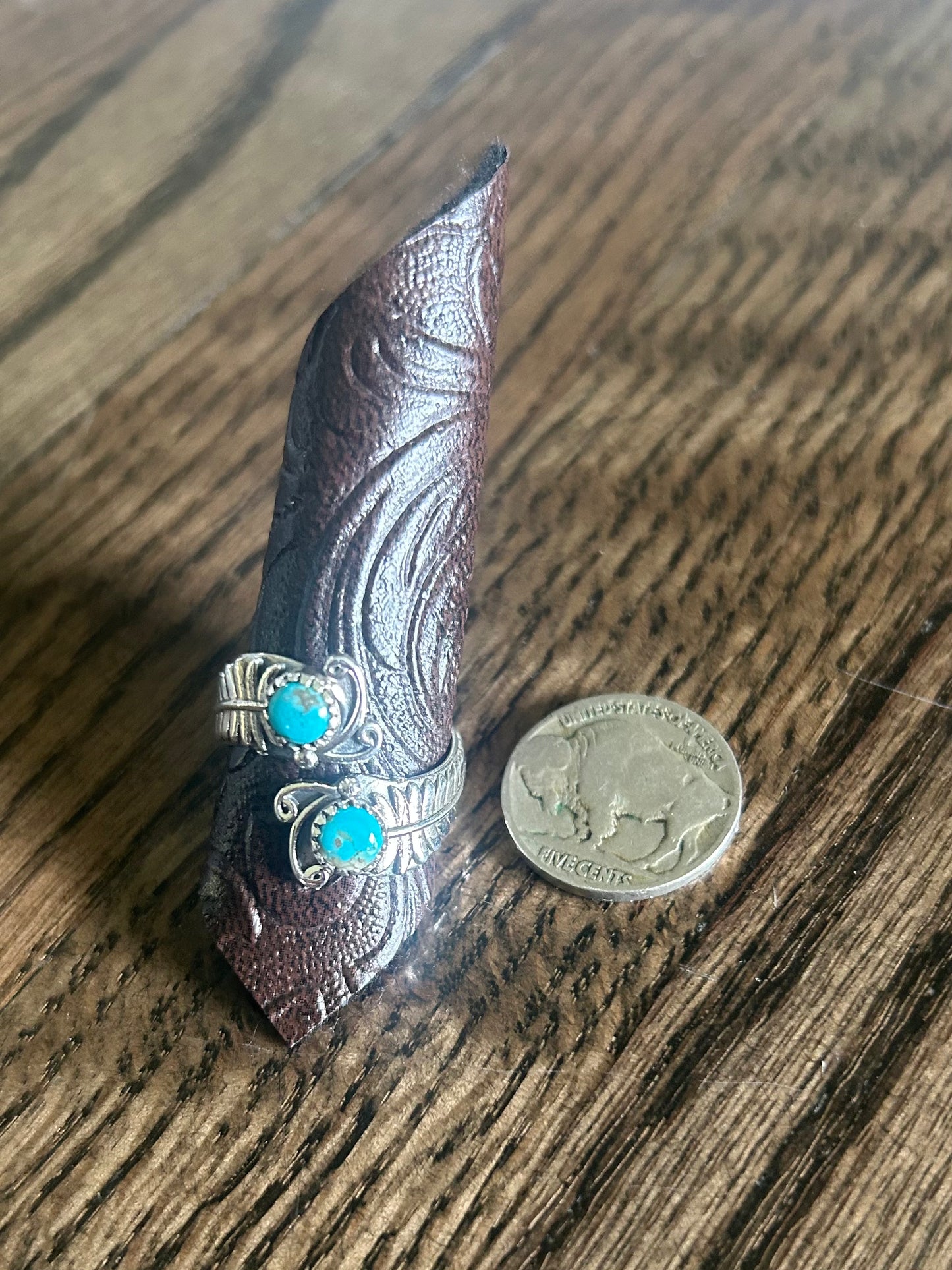 Bypass Turquoise Feather Ring