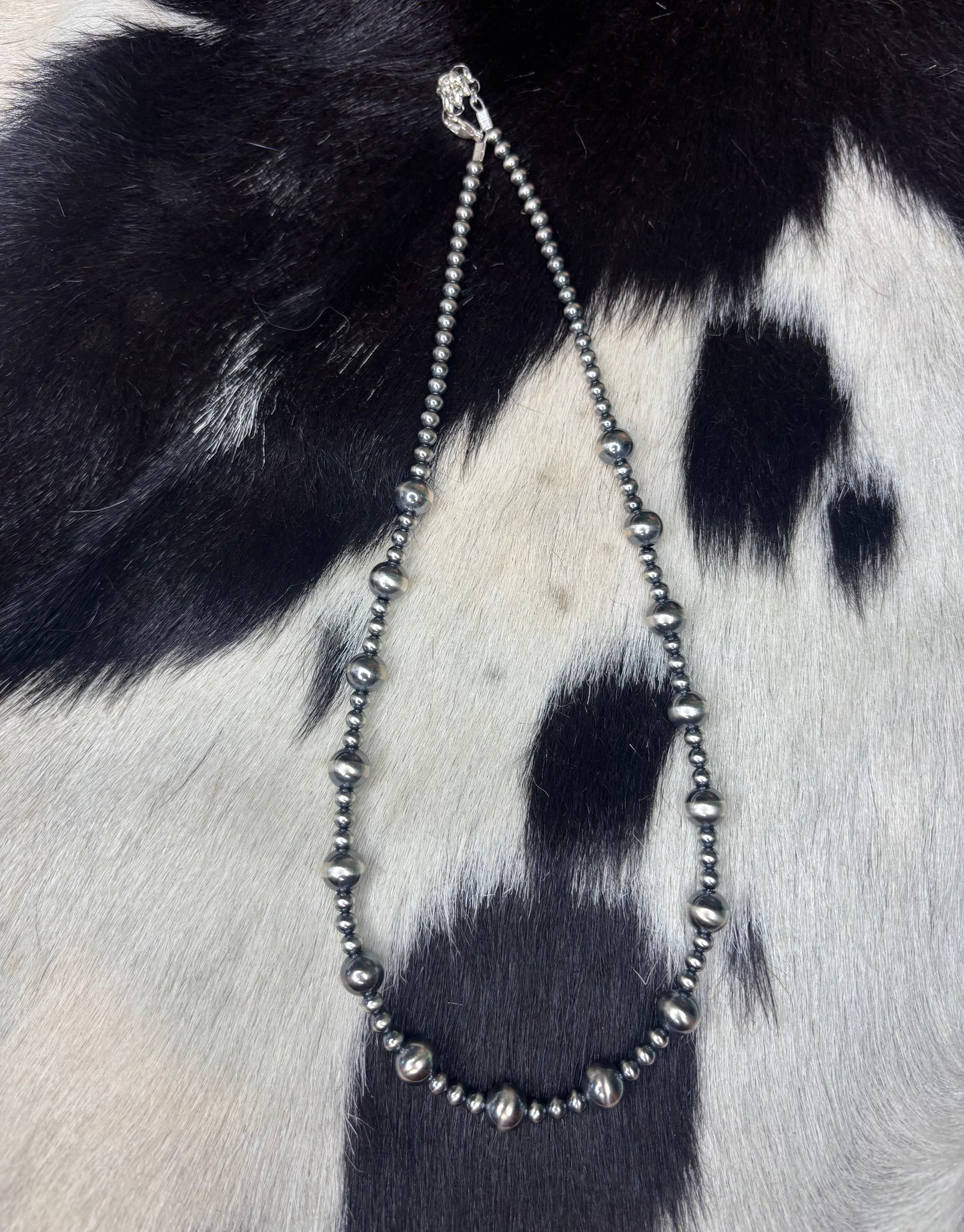 Sterling Silver 4mm & 8mm Pearl Necklace