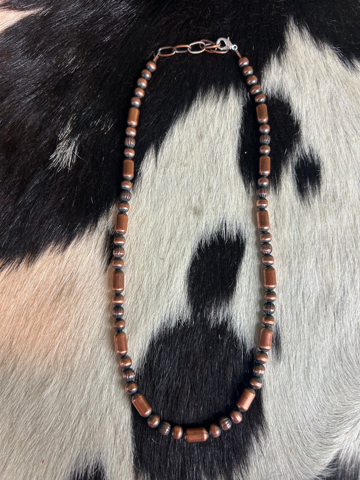 Corrugated 6mm & Barrel Necklace