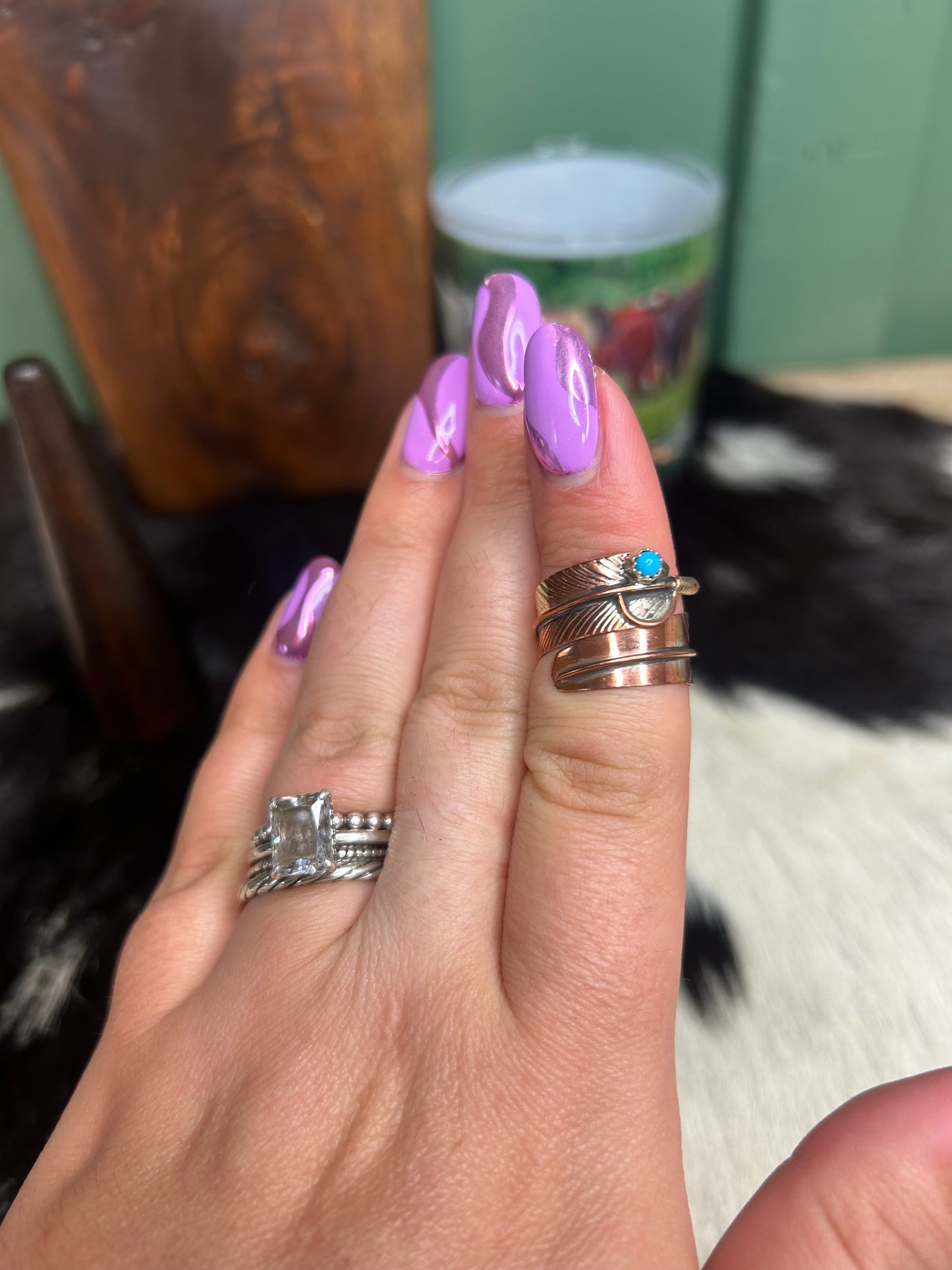 Copper Feather Wrap Ring