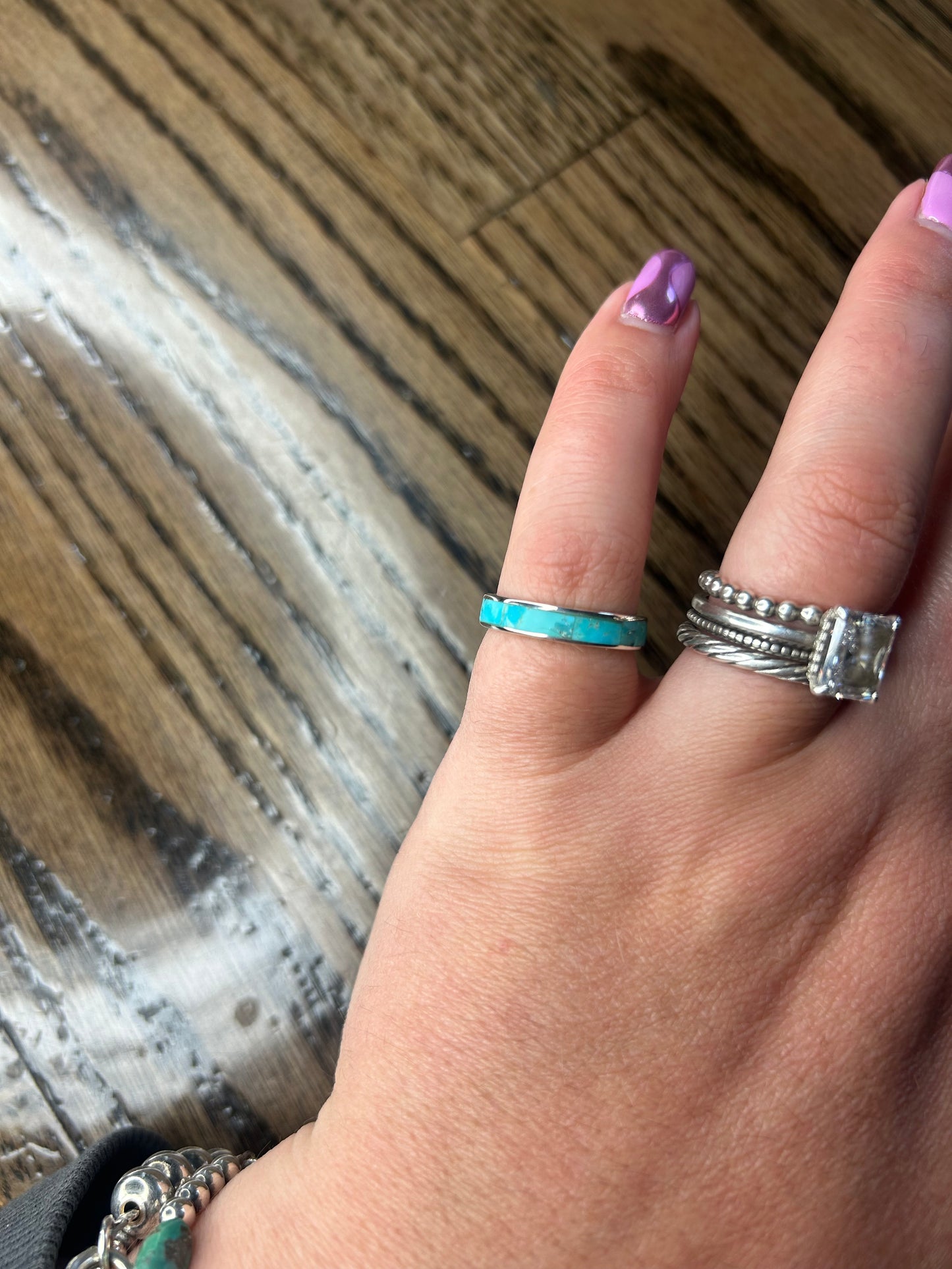 Turquoise Infinity Inlay Band