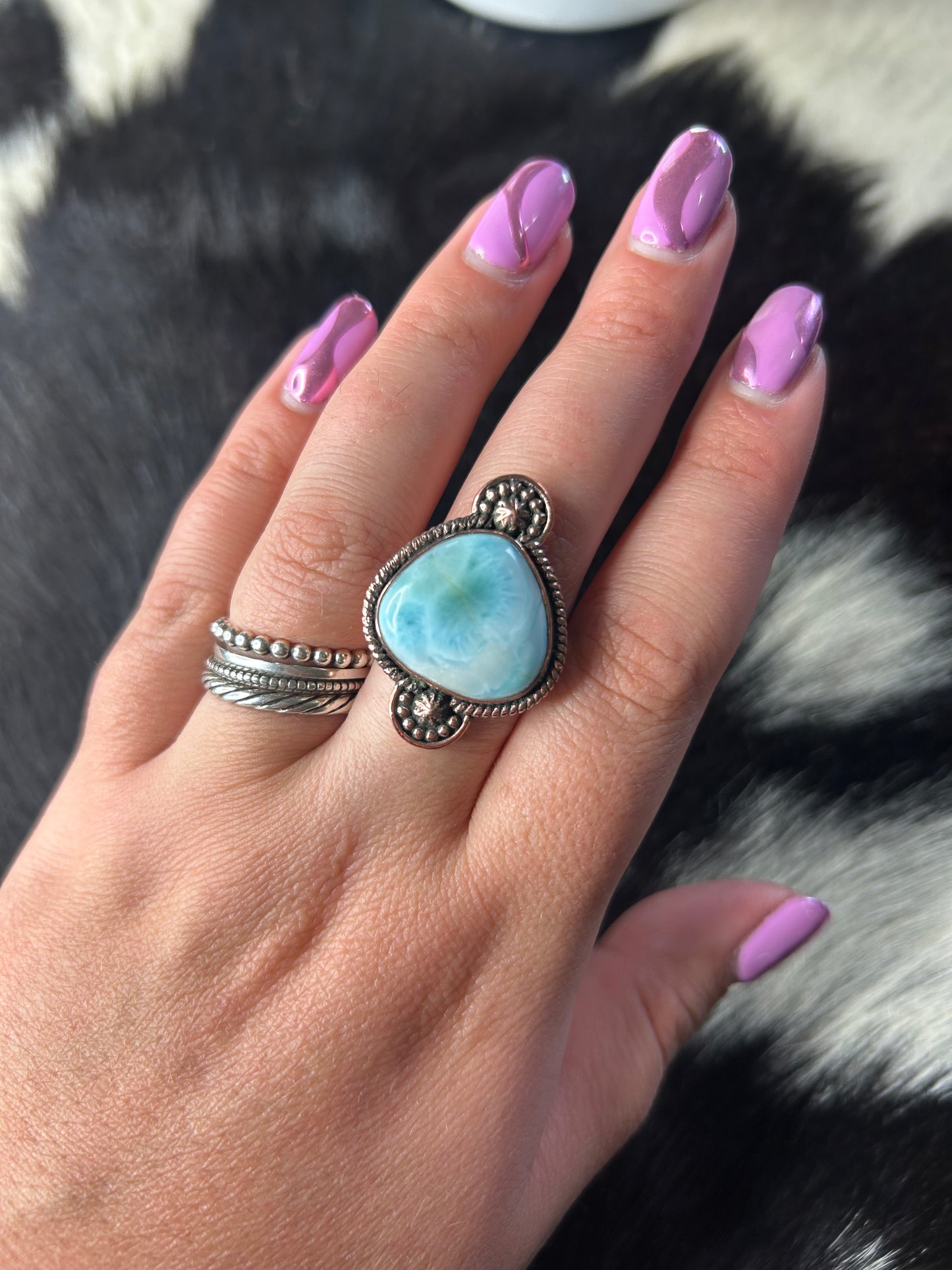 Larimar Copper Ring
