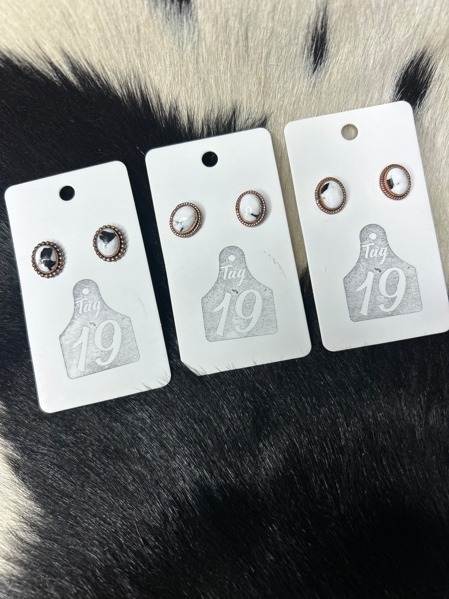 White Buffalo Copper Studs