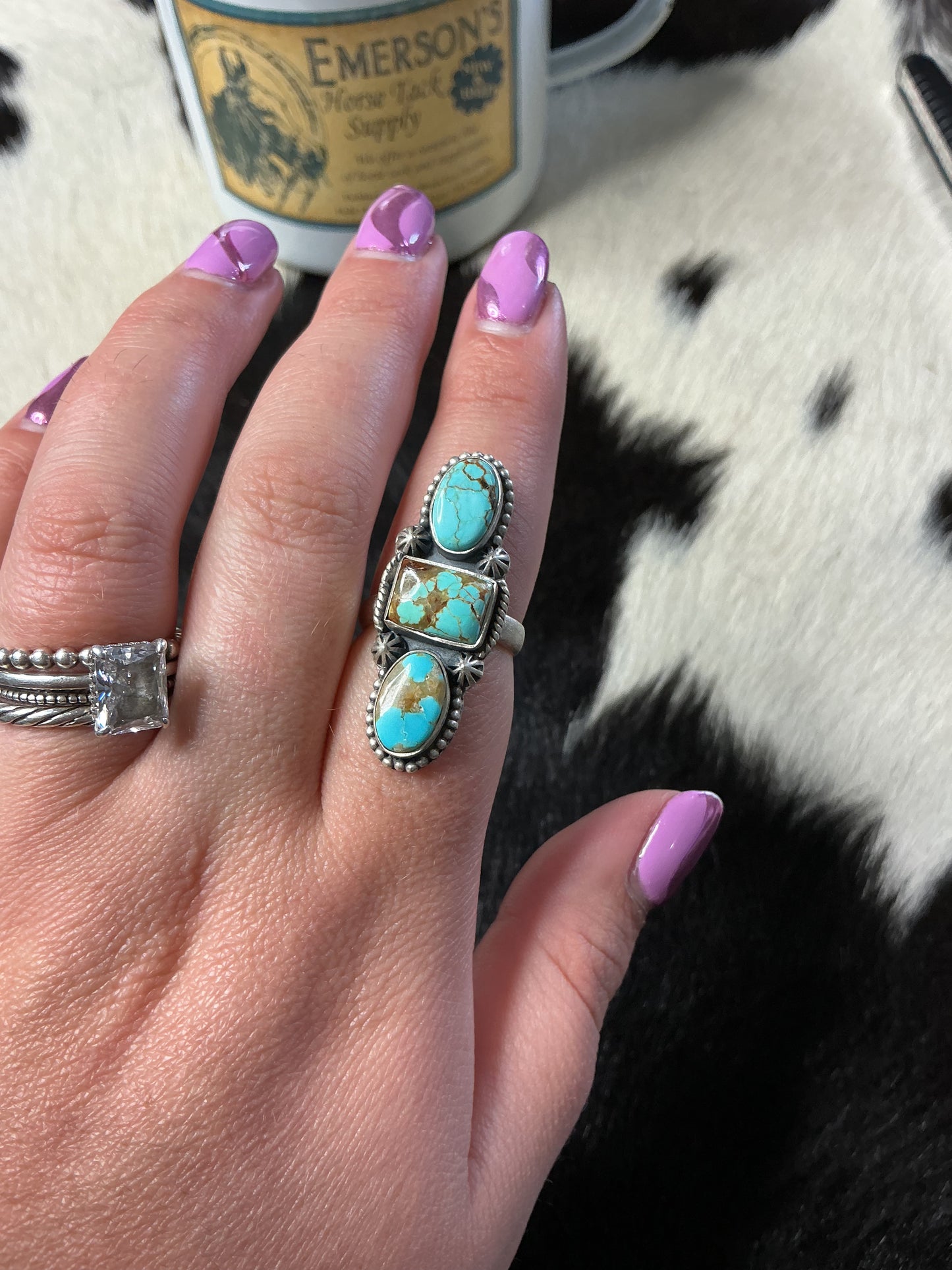 Mine 8 Turquoise Crawler Ring