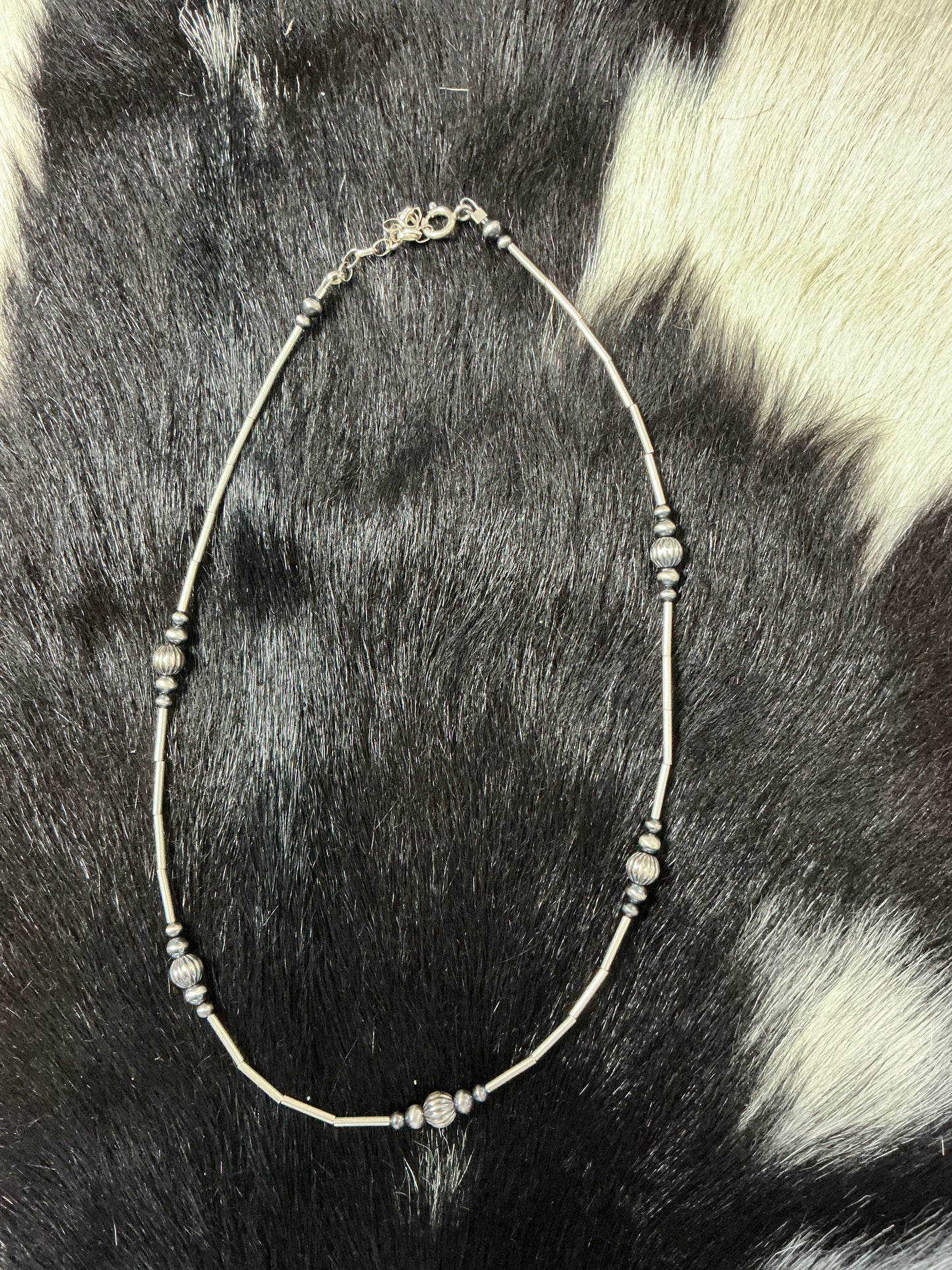 Liquid Silver Corrugated Necklace