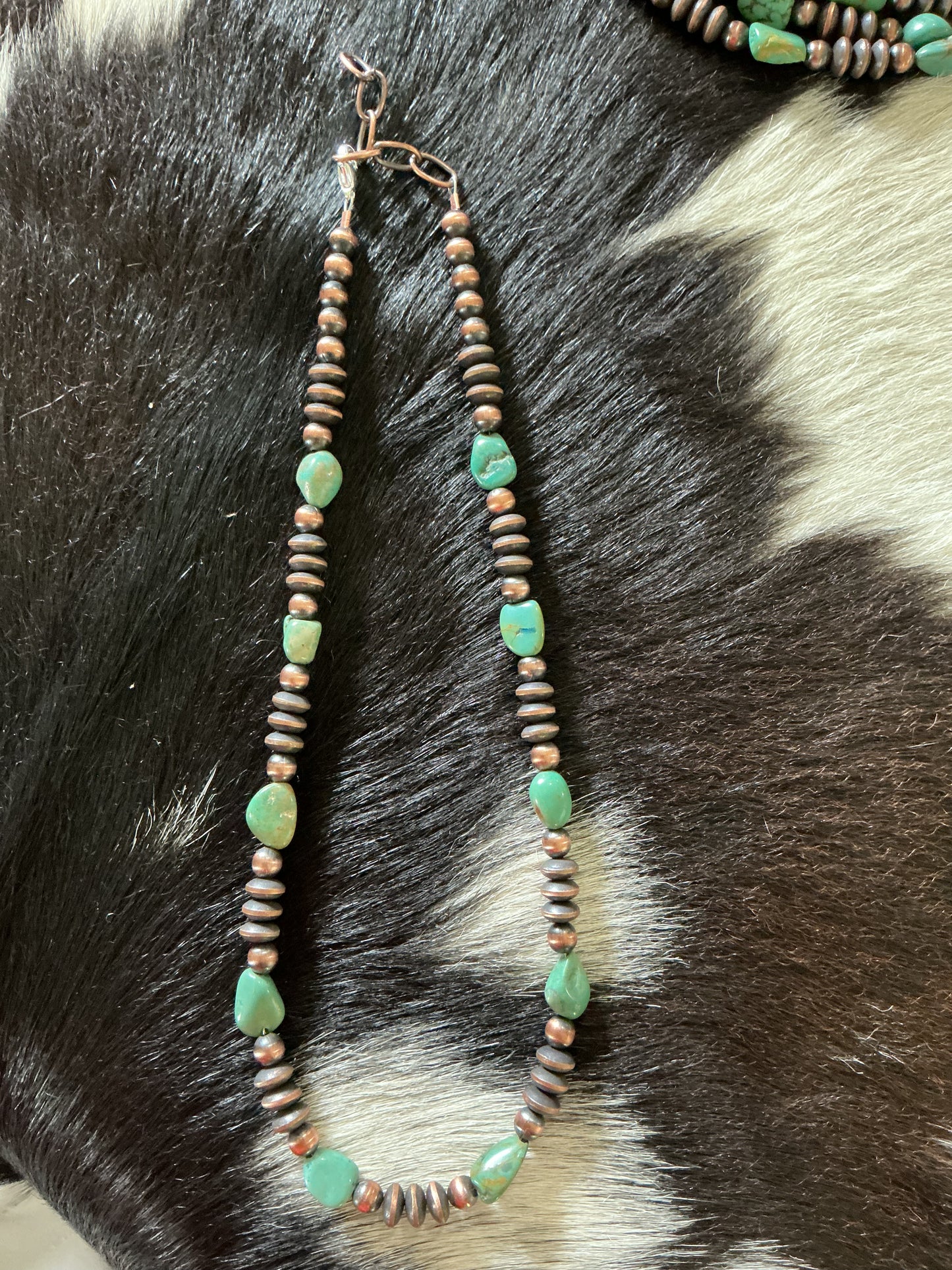 Turquoise Copper Saucer Necklace