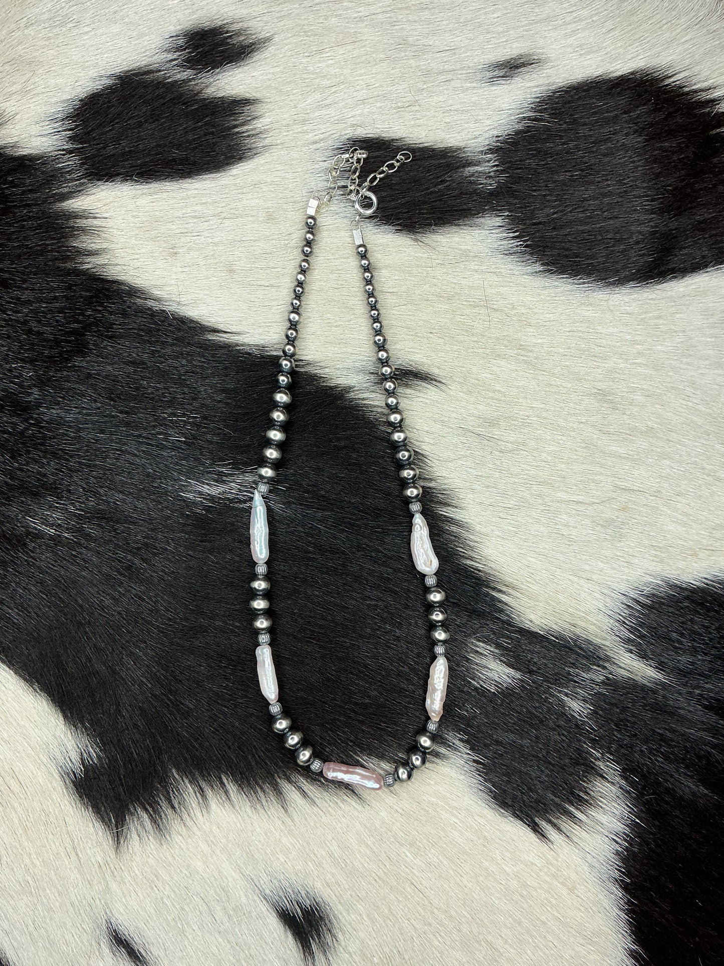Pearl Bar Sterling Silver Necklace