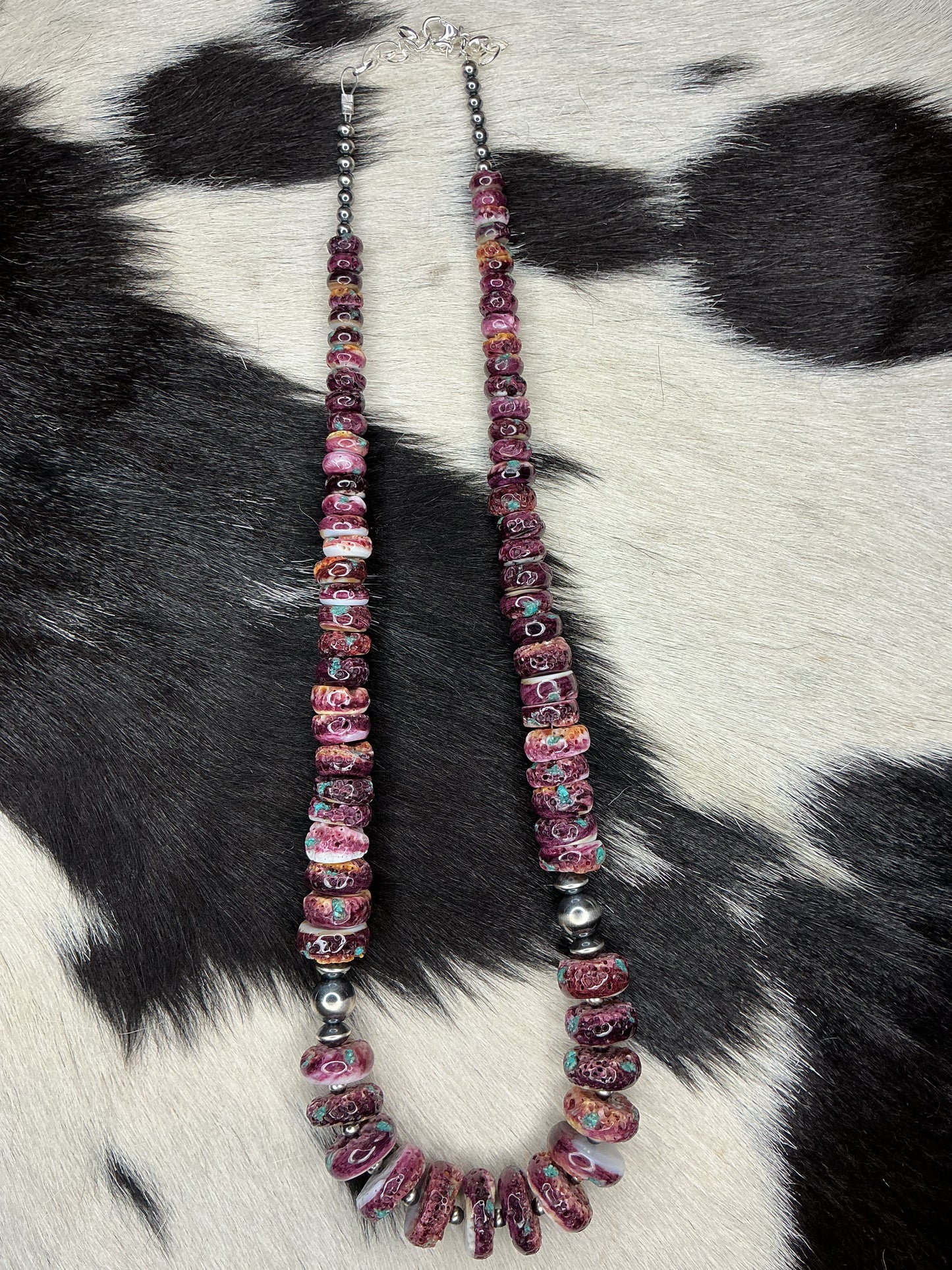 Purple Spiny Sterling Silver Necklace