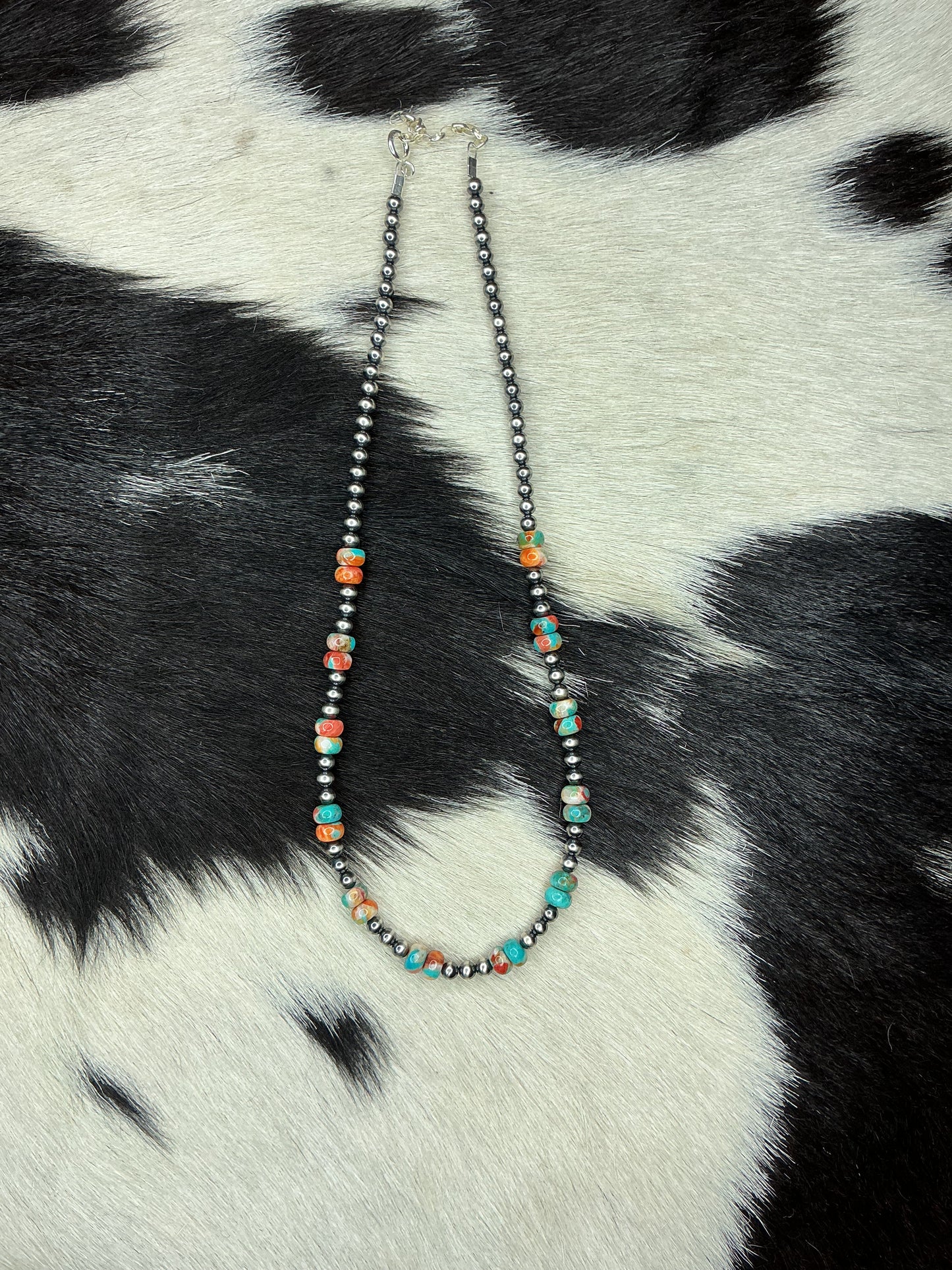 Spiny Turquoise Sterling Silver Necklace