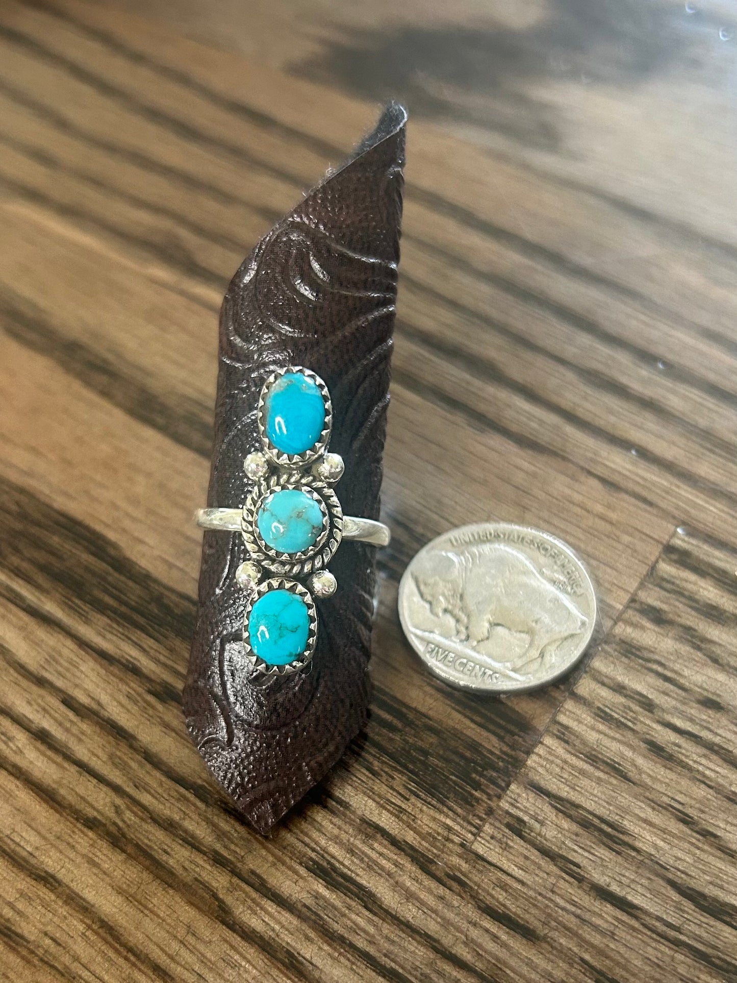 3 Stone Turquoise Ring