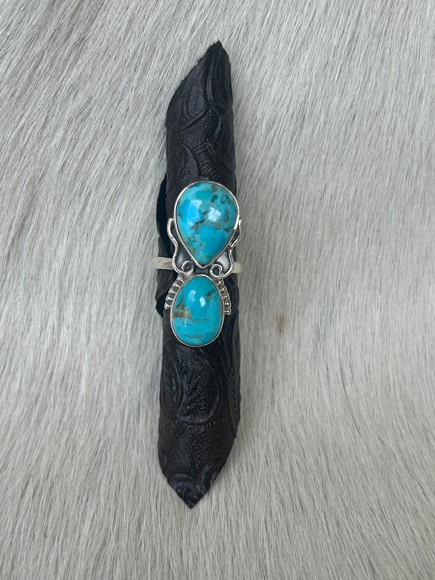 2 Stone Turquoise Ring