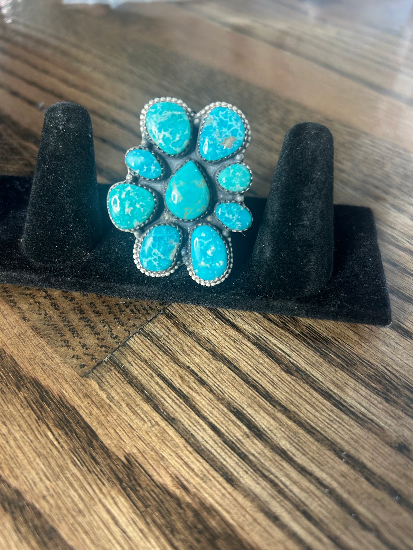 White Water Turquoise Statement Ring