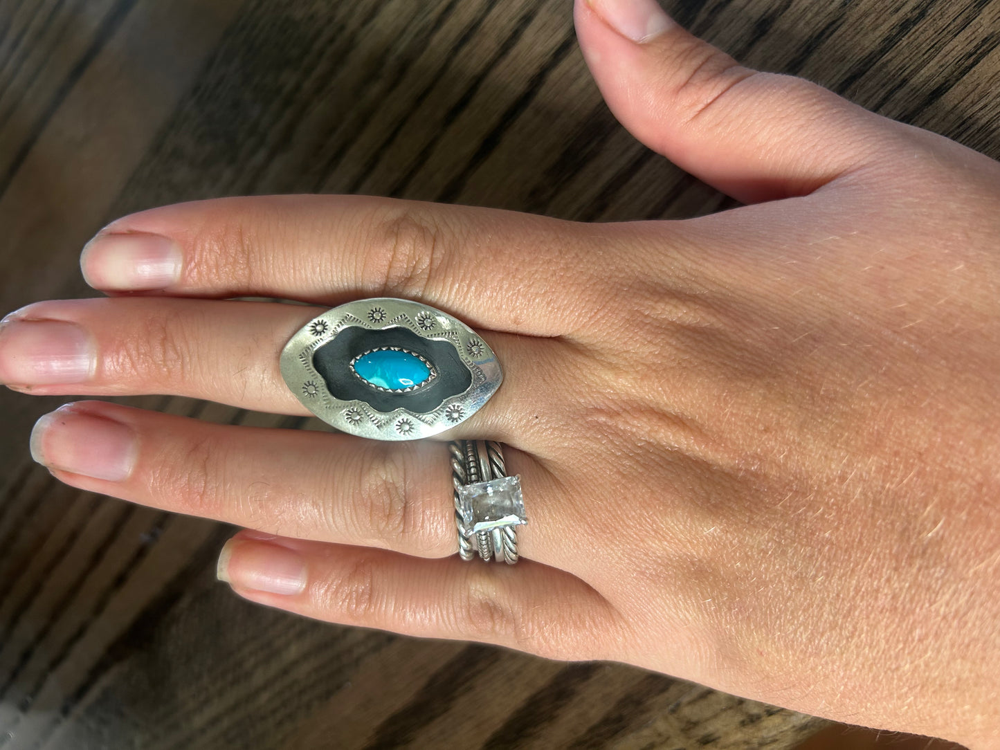 Shadowbox Turquoise Ring