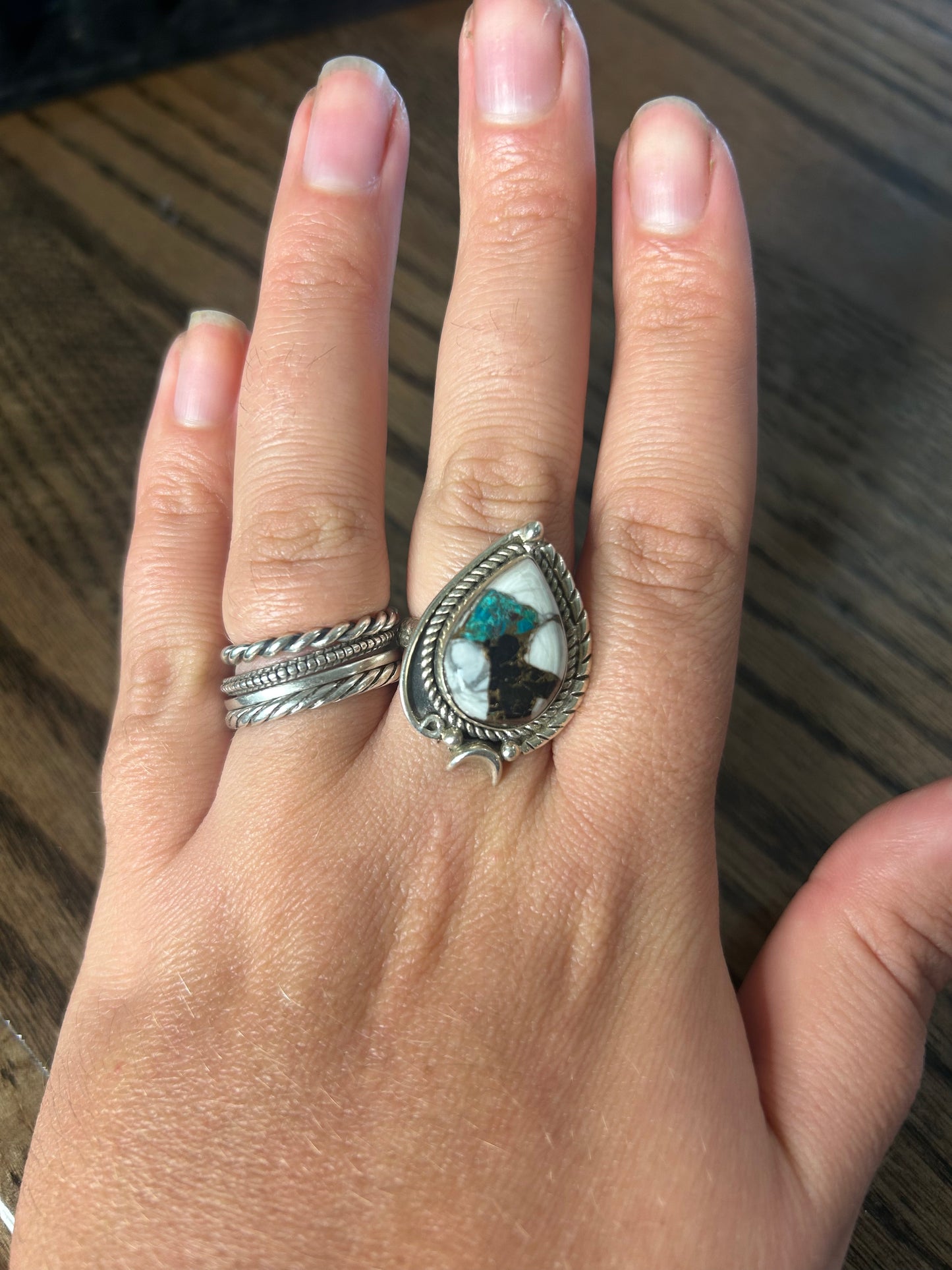 White Buffalo Turquoise Size 10 Ring