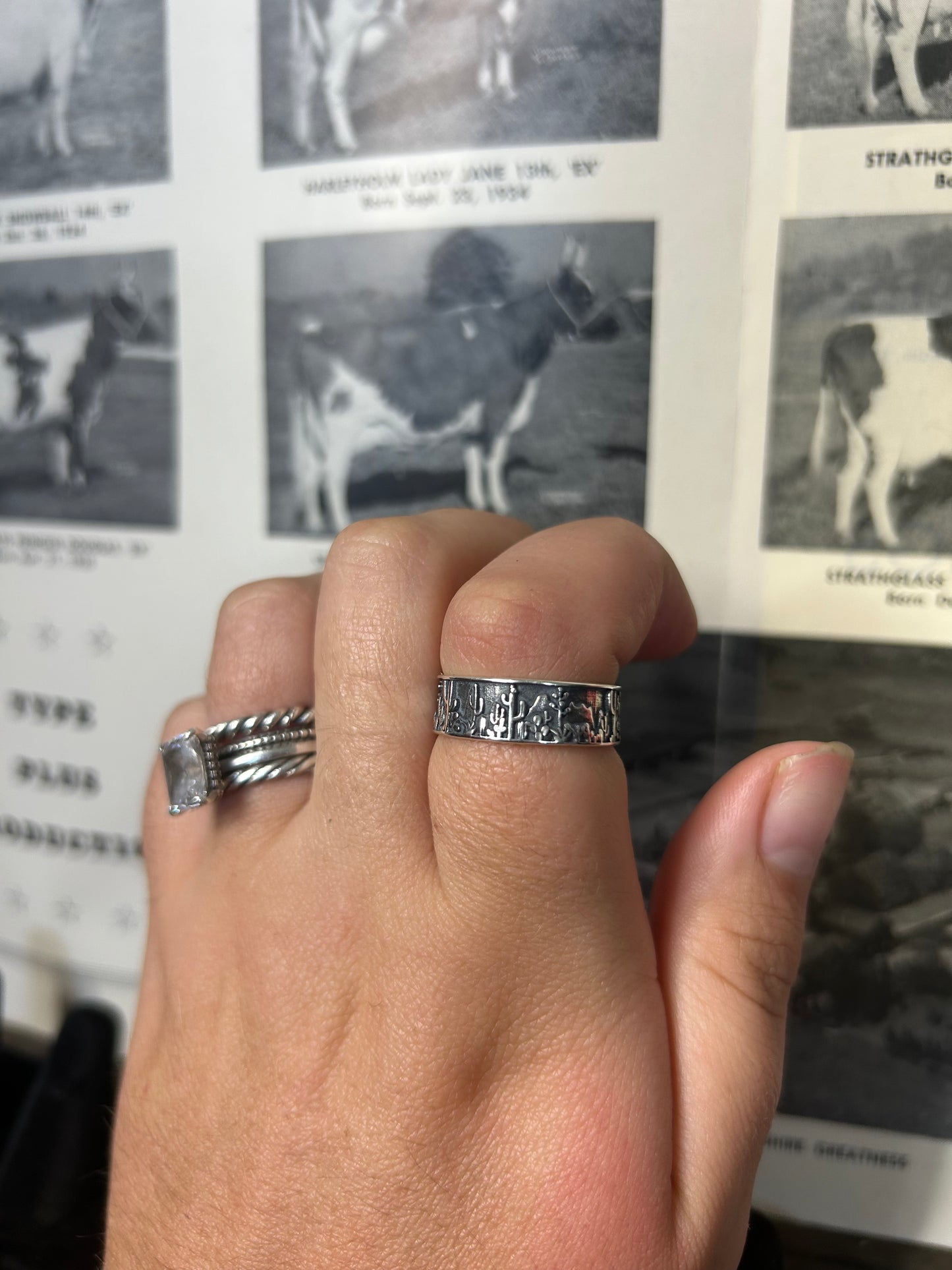 Cactus Desert Sterling Silver Ring