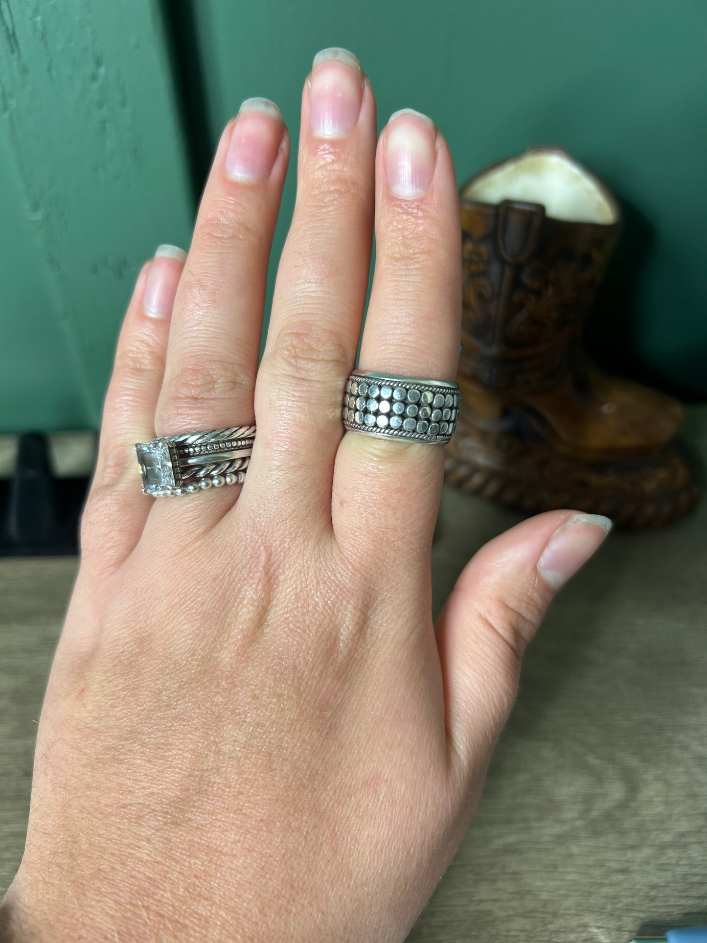Triple Row Dot Ring