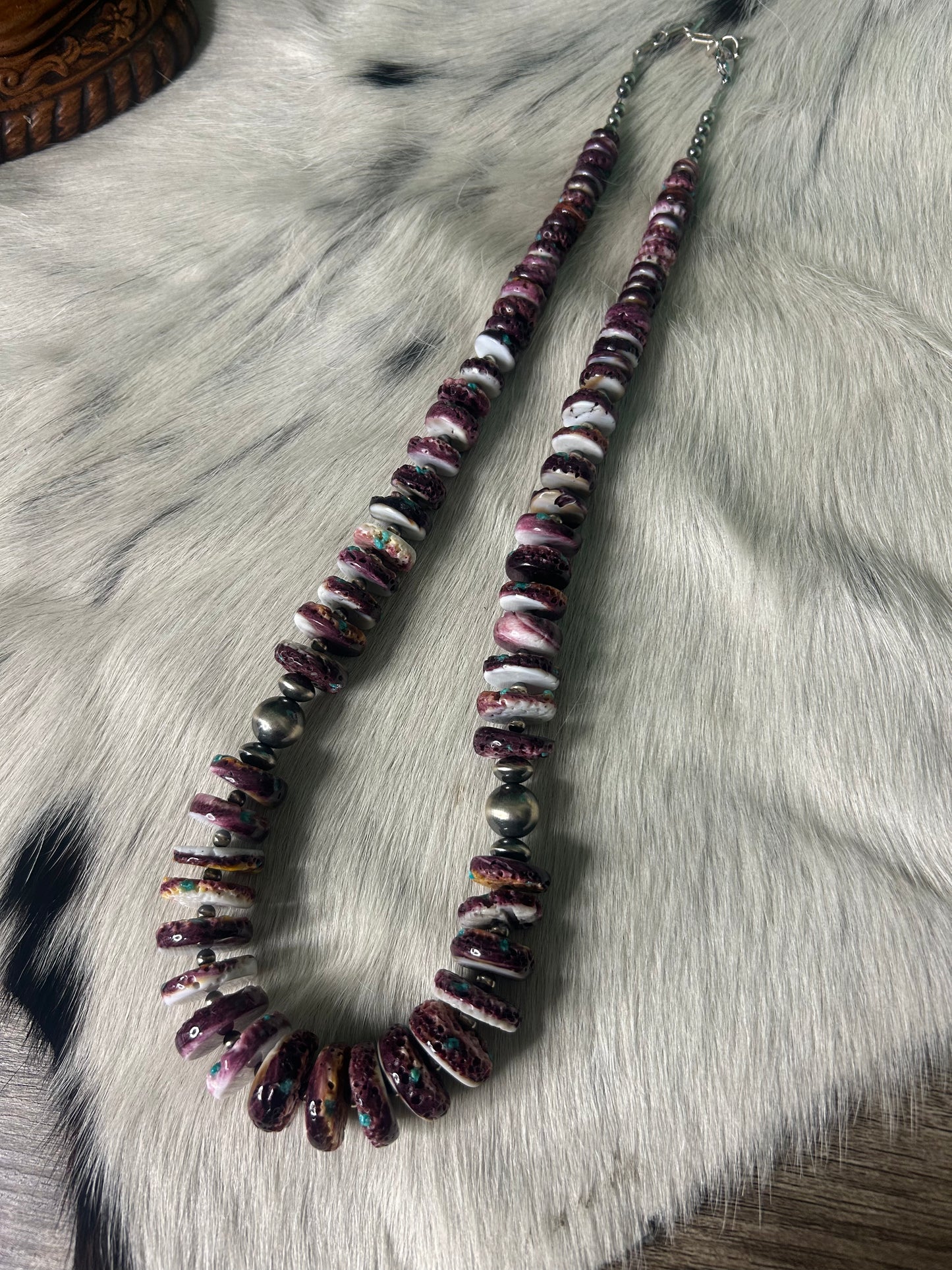 Statement Purple Spiny with Turquoise Necklace