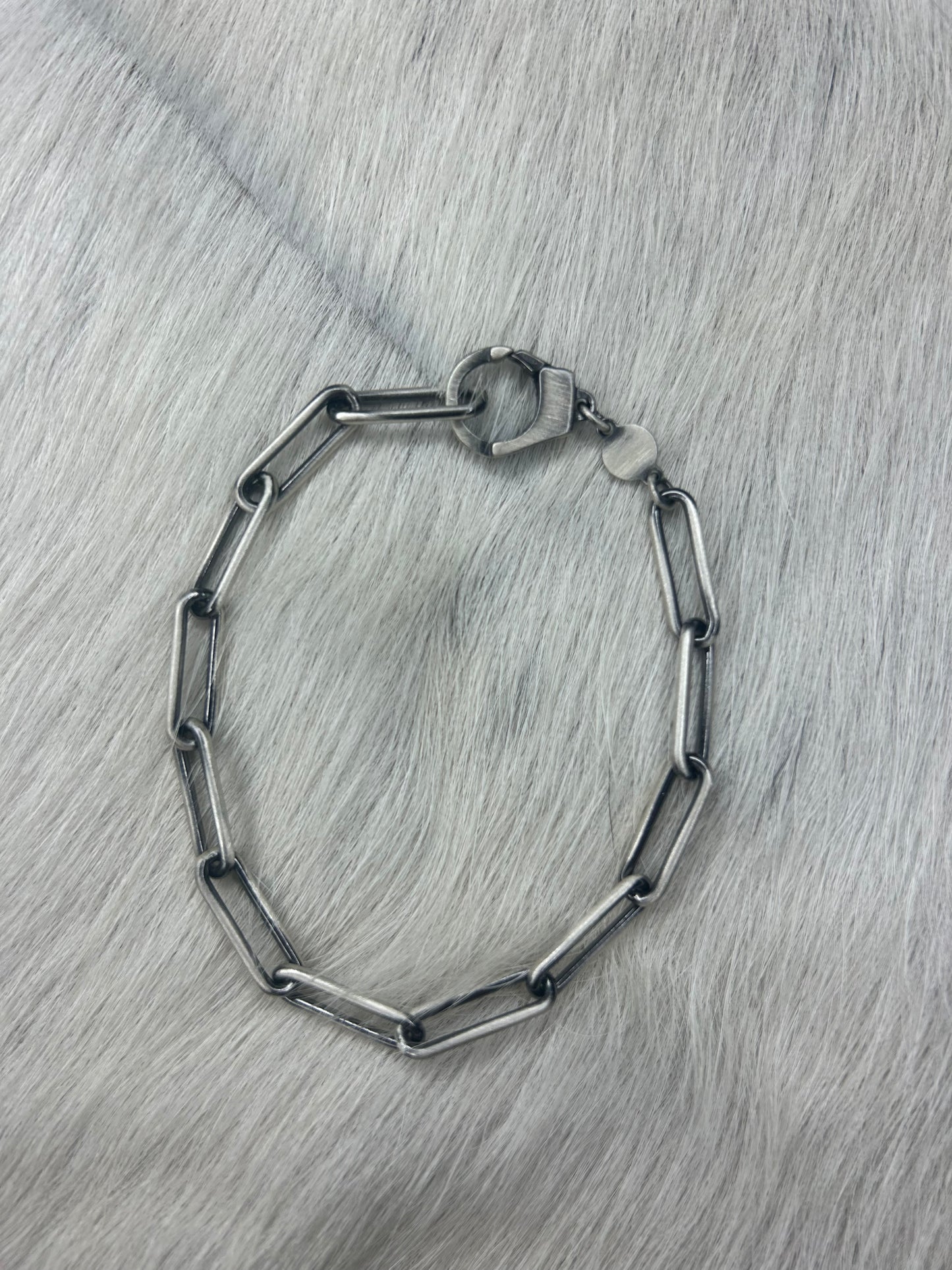 Gunmetal Sterling Silver Mens Bracelet