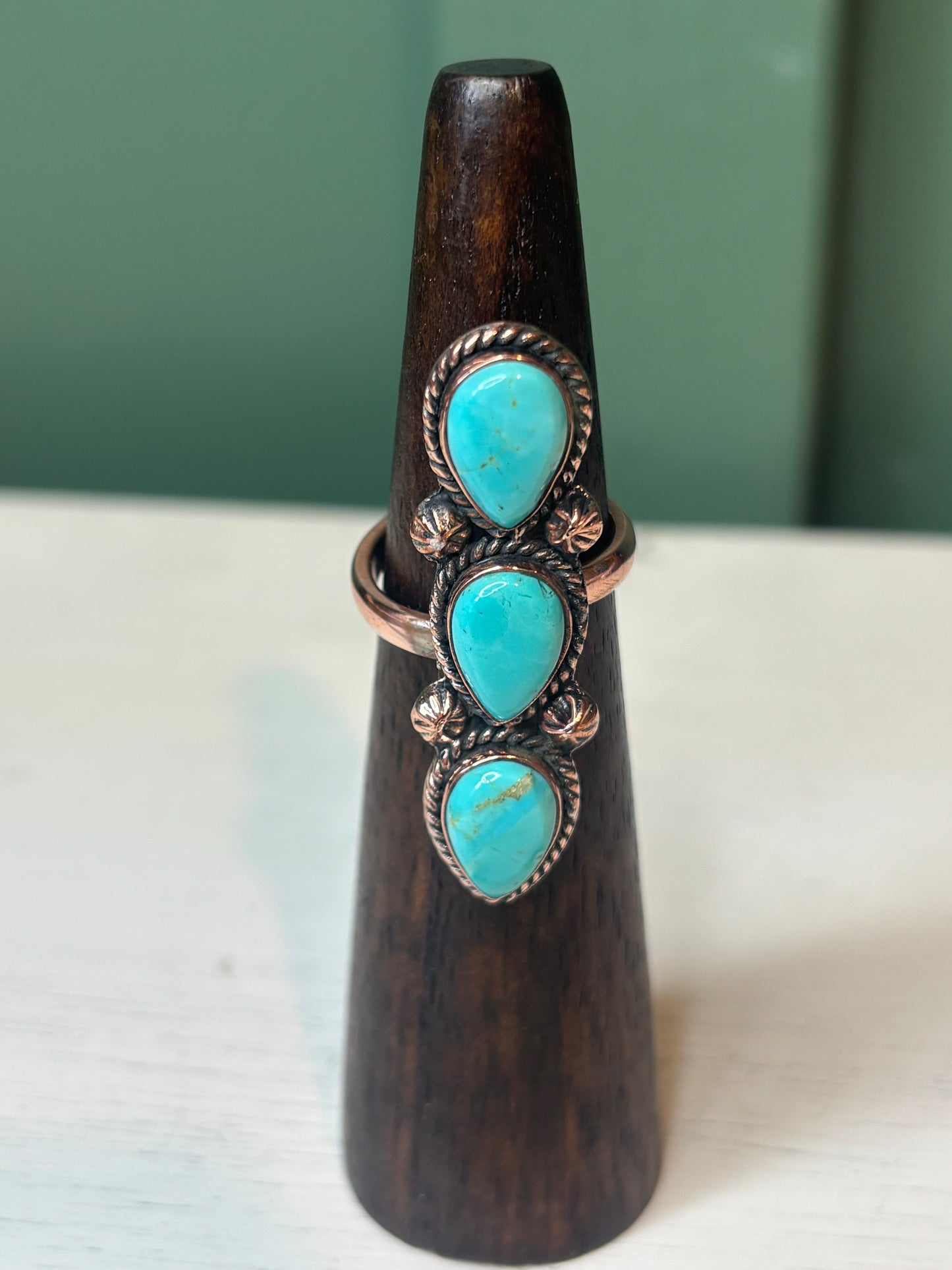 Mohave Turquoise Copper Crawler Ring