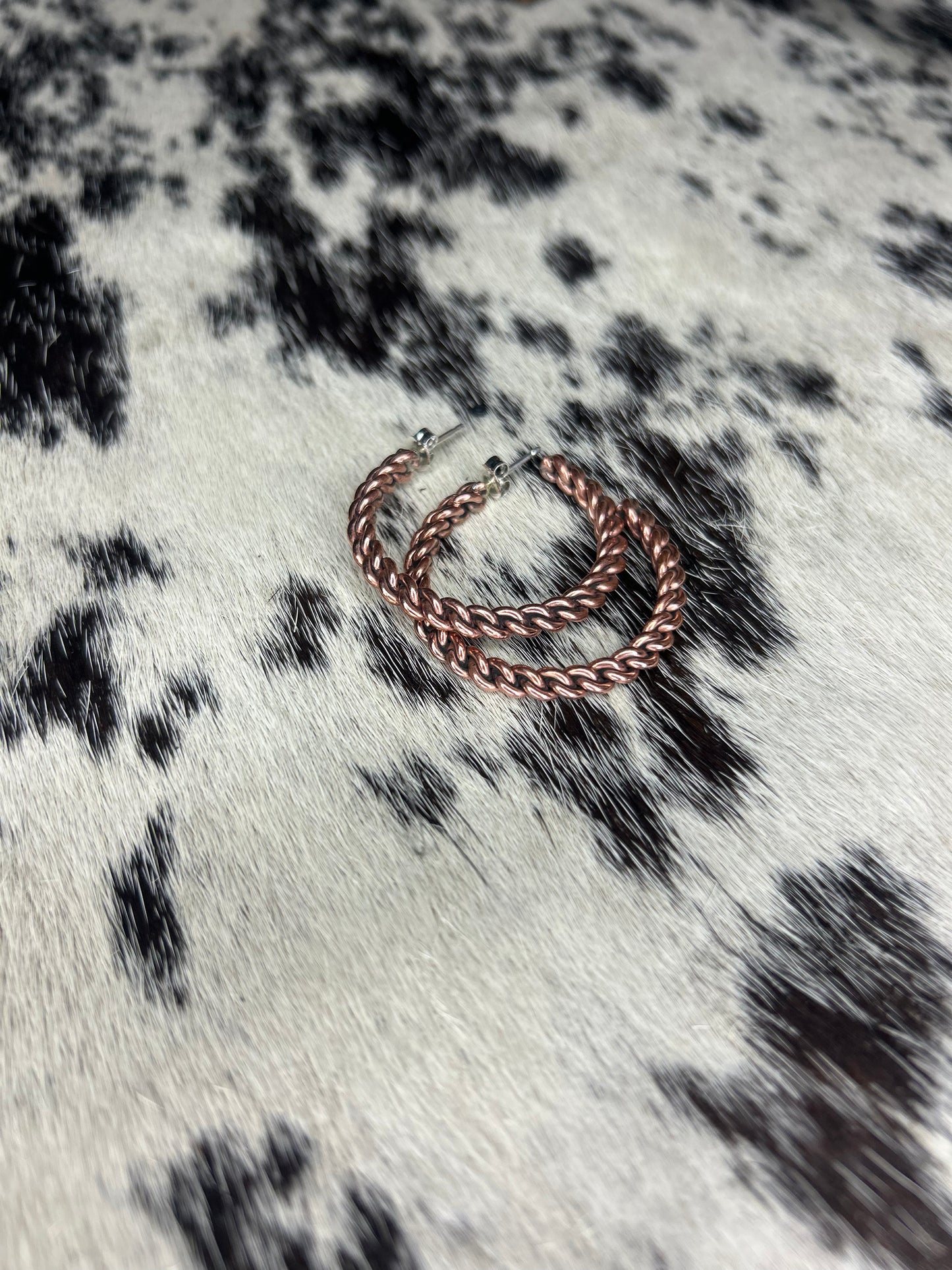 Copper Chainlink Hoop Earrings