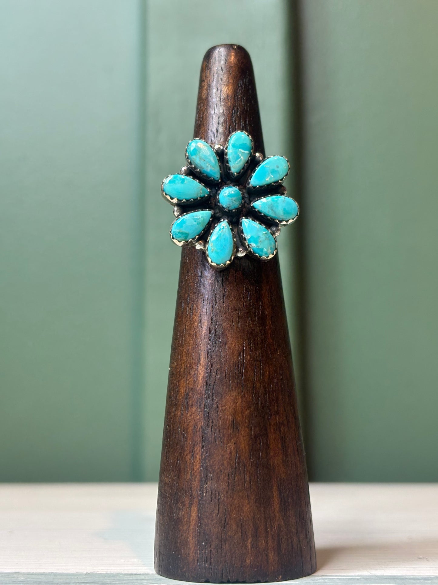 Mohave Turquoise Cluster Ring
