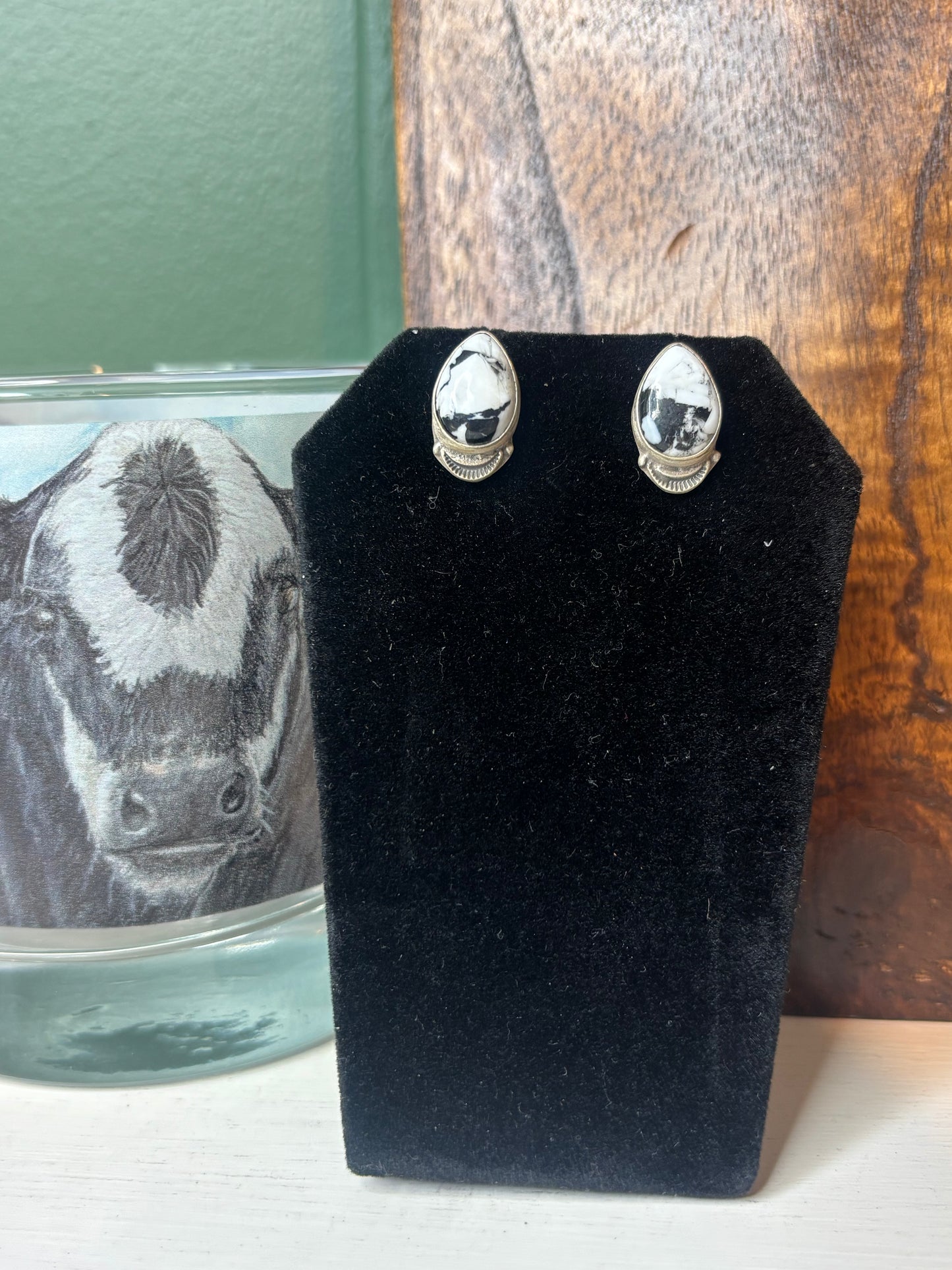 White Buffalo Stud Earrings