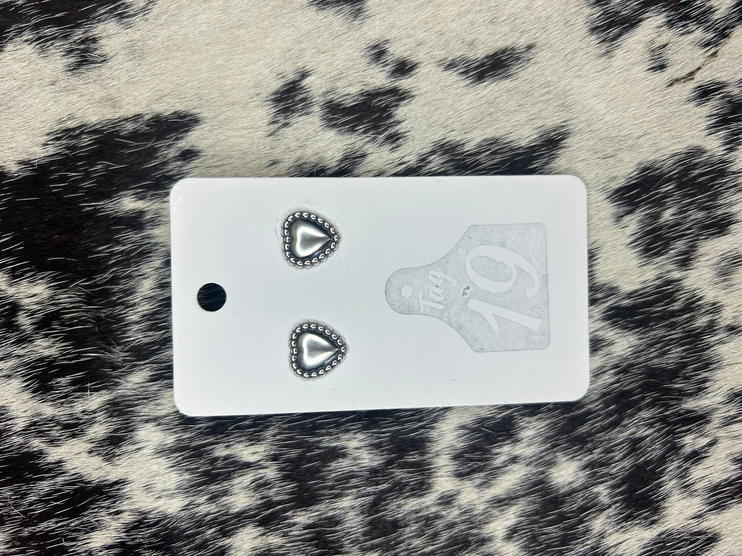 Sterling Heart Concho Stud Earrings