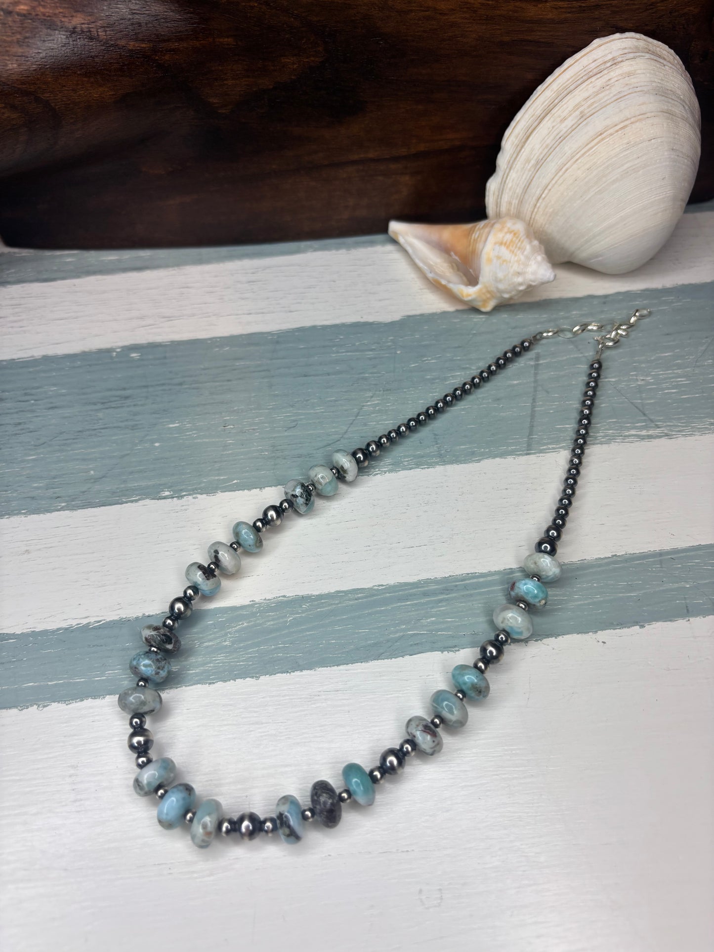 Sterling Silver with Larimar Necklace
