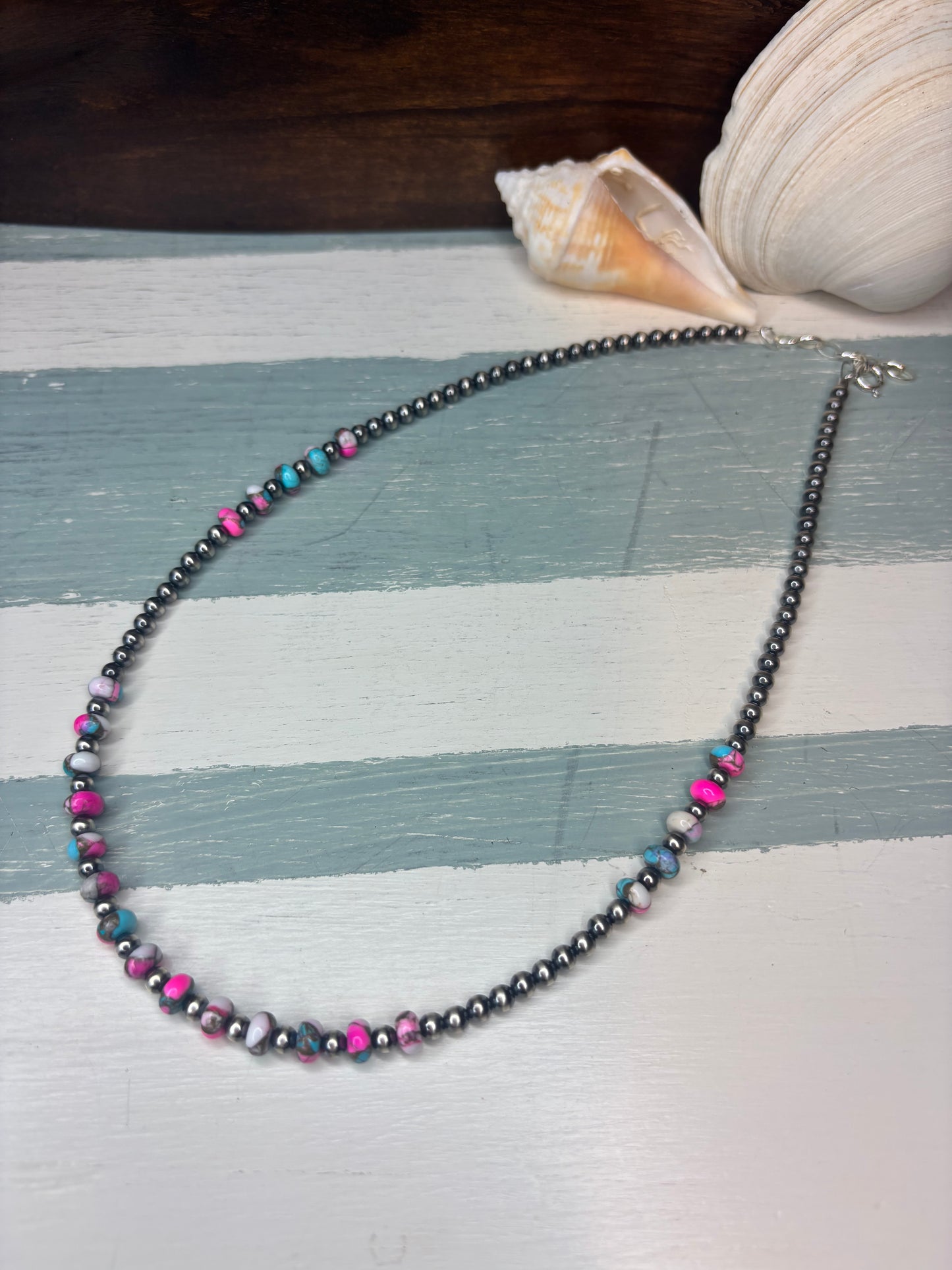 Sterling Silver with Cotton Candy Necklace