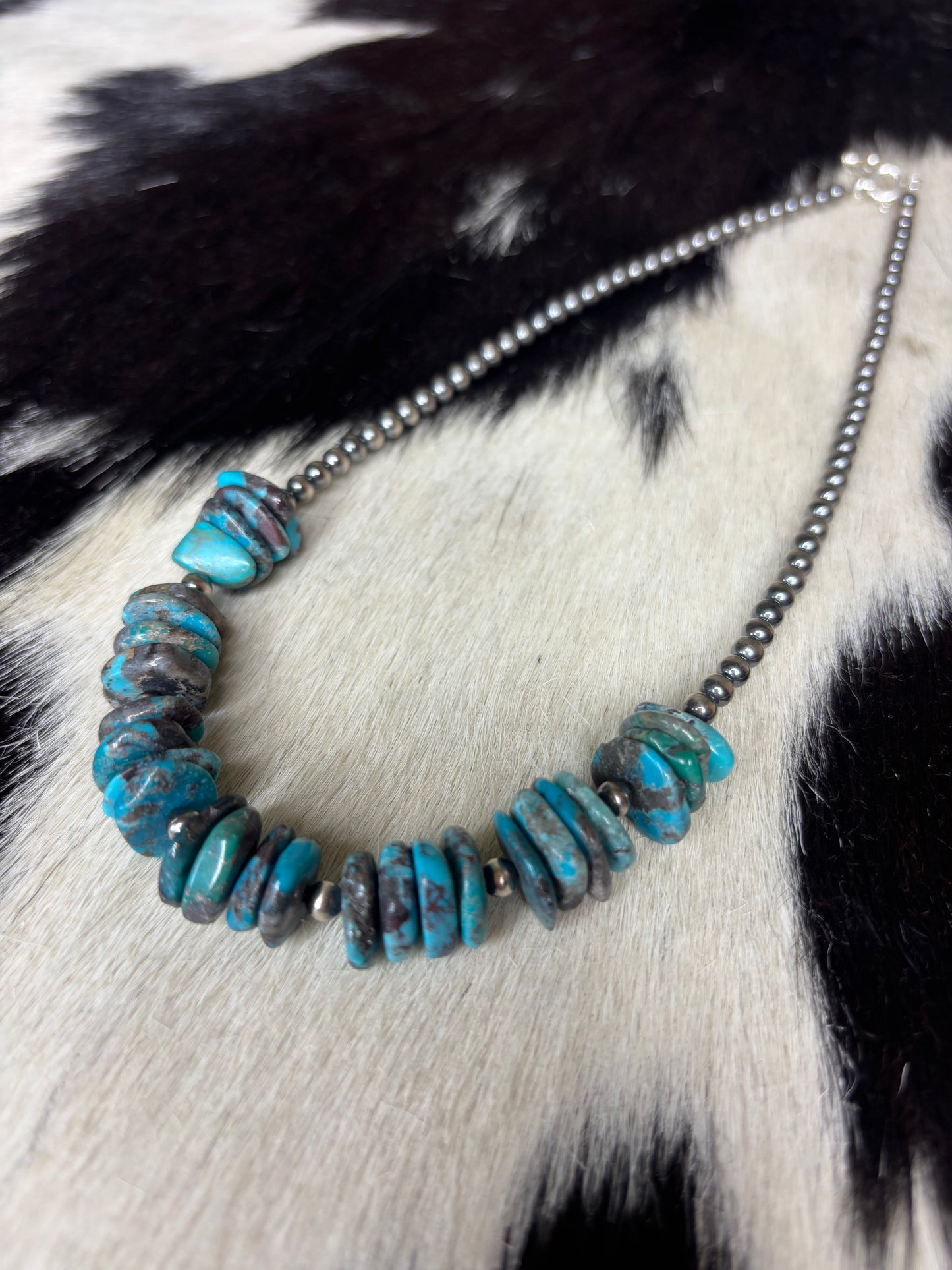Sterling Silver Genuine Turquoise Necklace