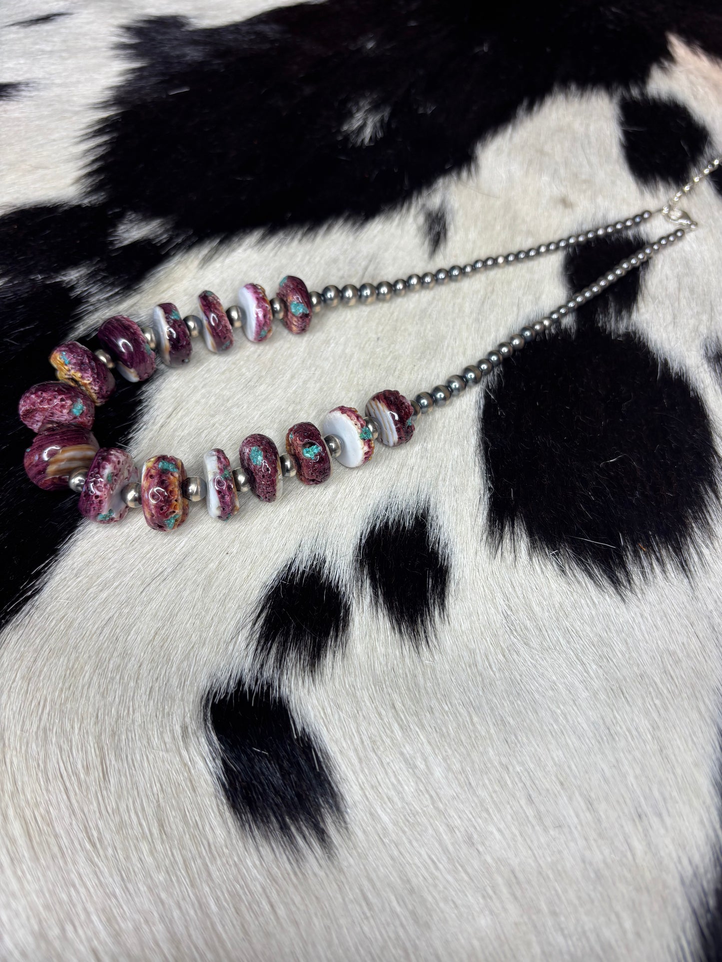 Sterling Silver Purple Spiny Necklace