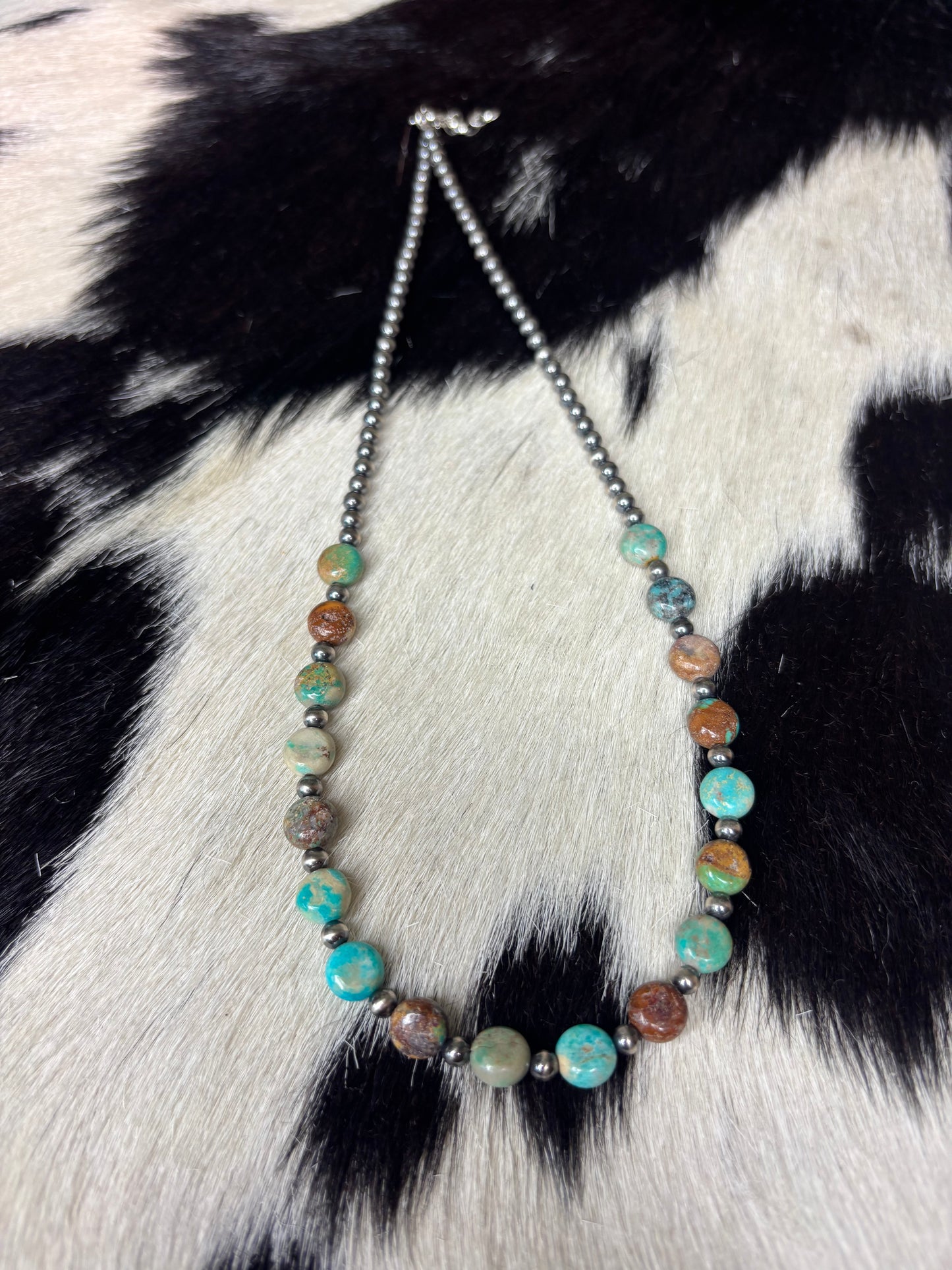 Sterling Silver Genuine Turquoise Necklace