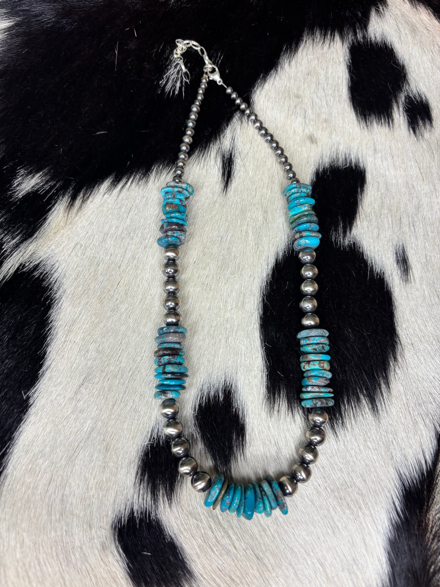 Sterling Silver Genuine Turquoise Necklace