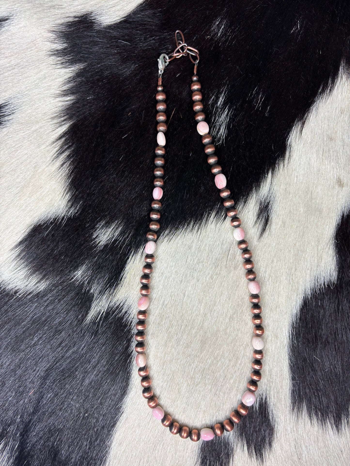 Pink Conch Copper Pearl Necklace