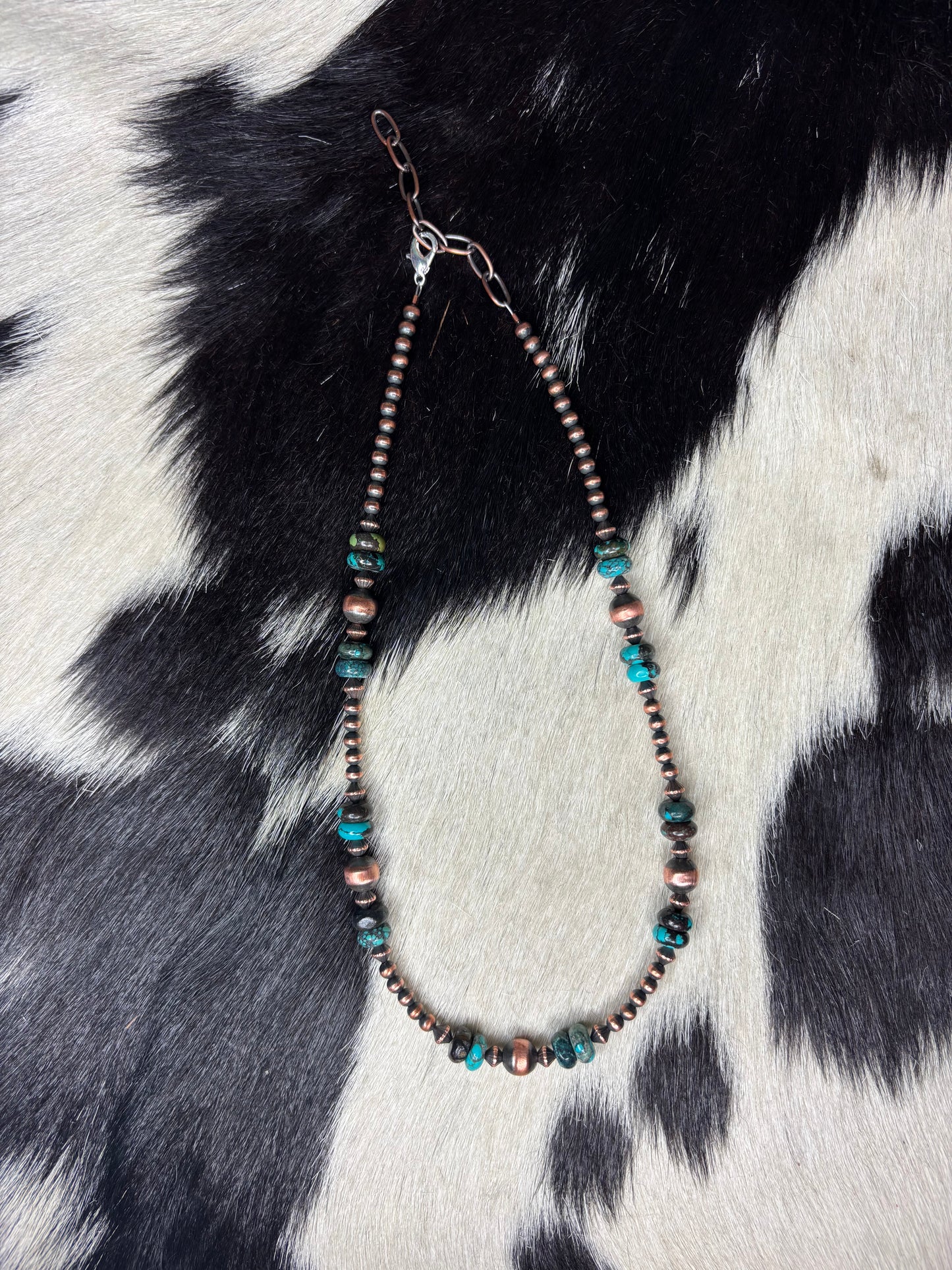 Copper Pearl Turquoise Necklace