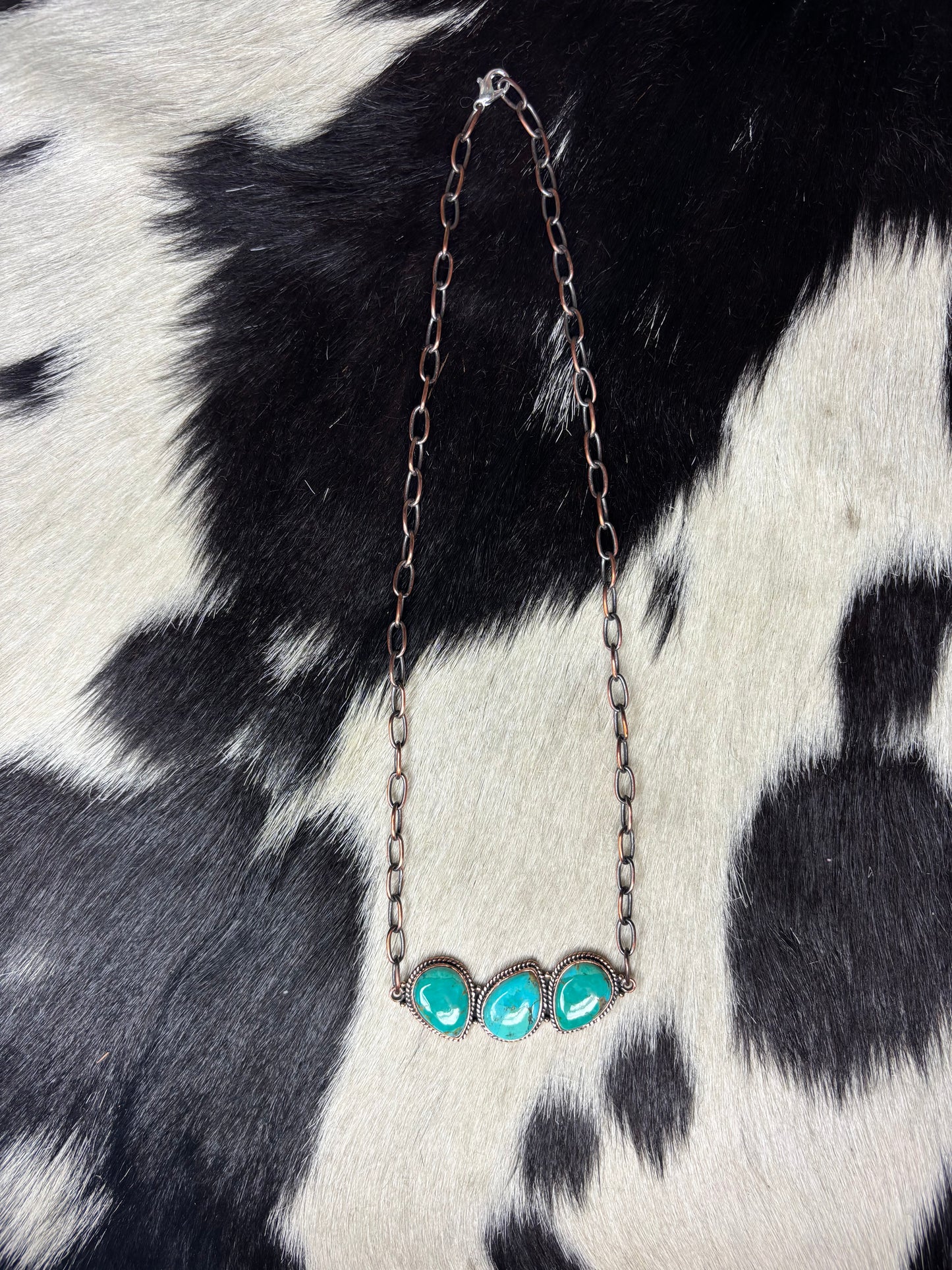 Turquoise Bar Copper Necklace