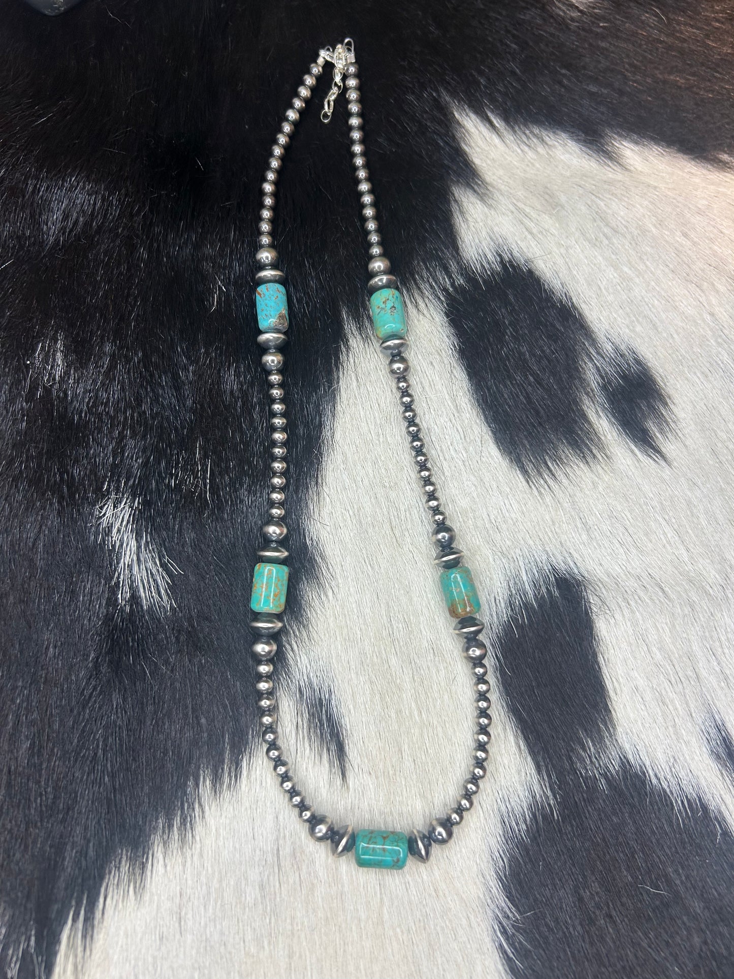 Turquoise Barrel Bead Necklace
