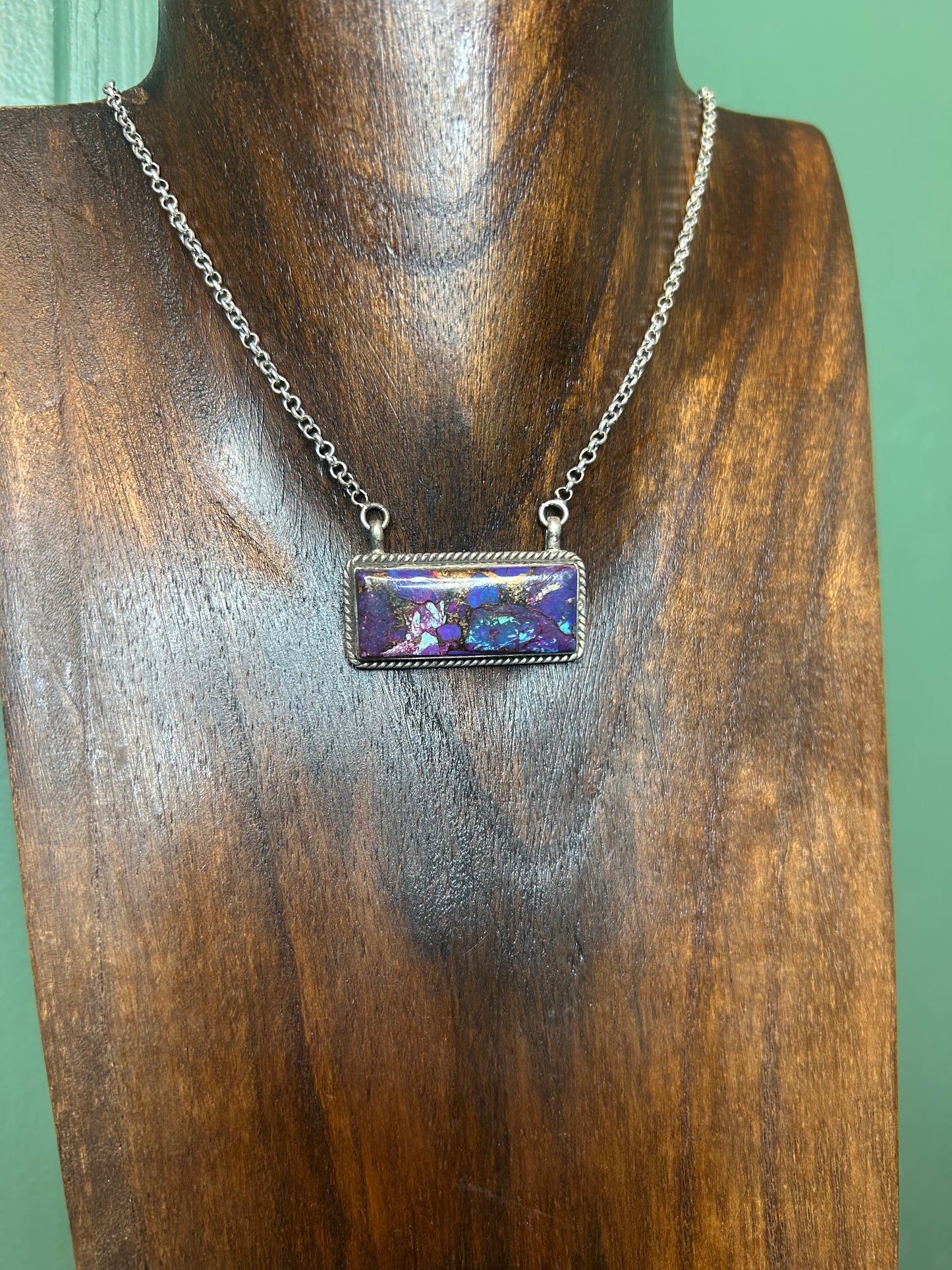 Purple Mohave Bar Chain Necklace