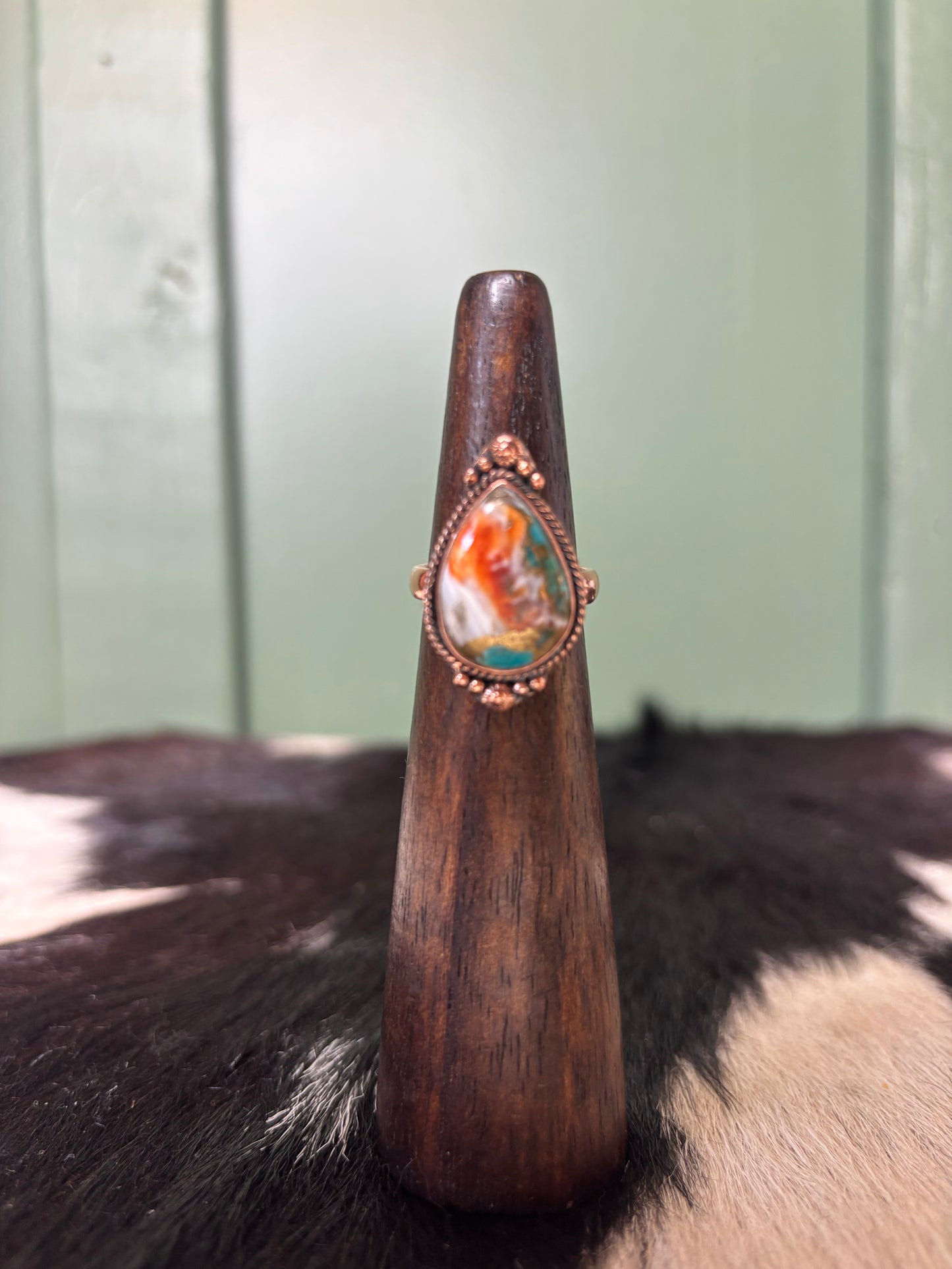 Copper Orange Spiny Ring