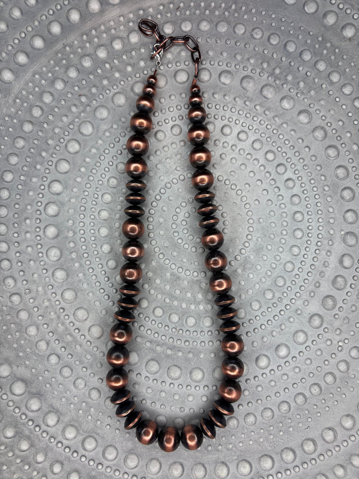 12mm Copper Pearls & Saucers Necklace