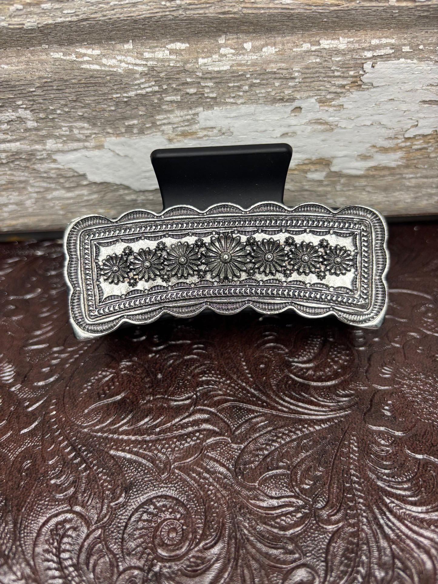 Claw Clip with Metal Flower