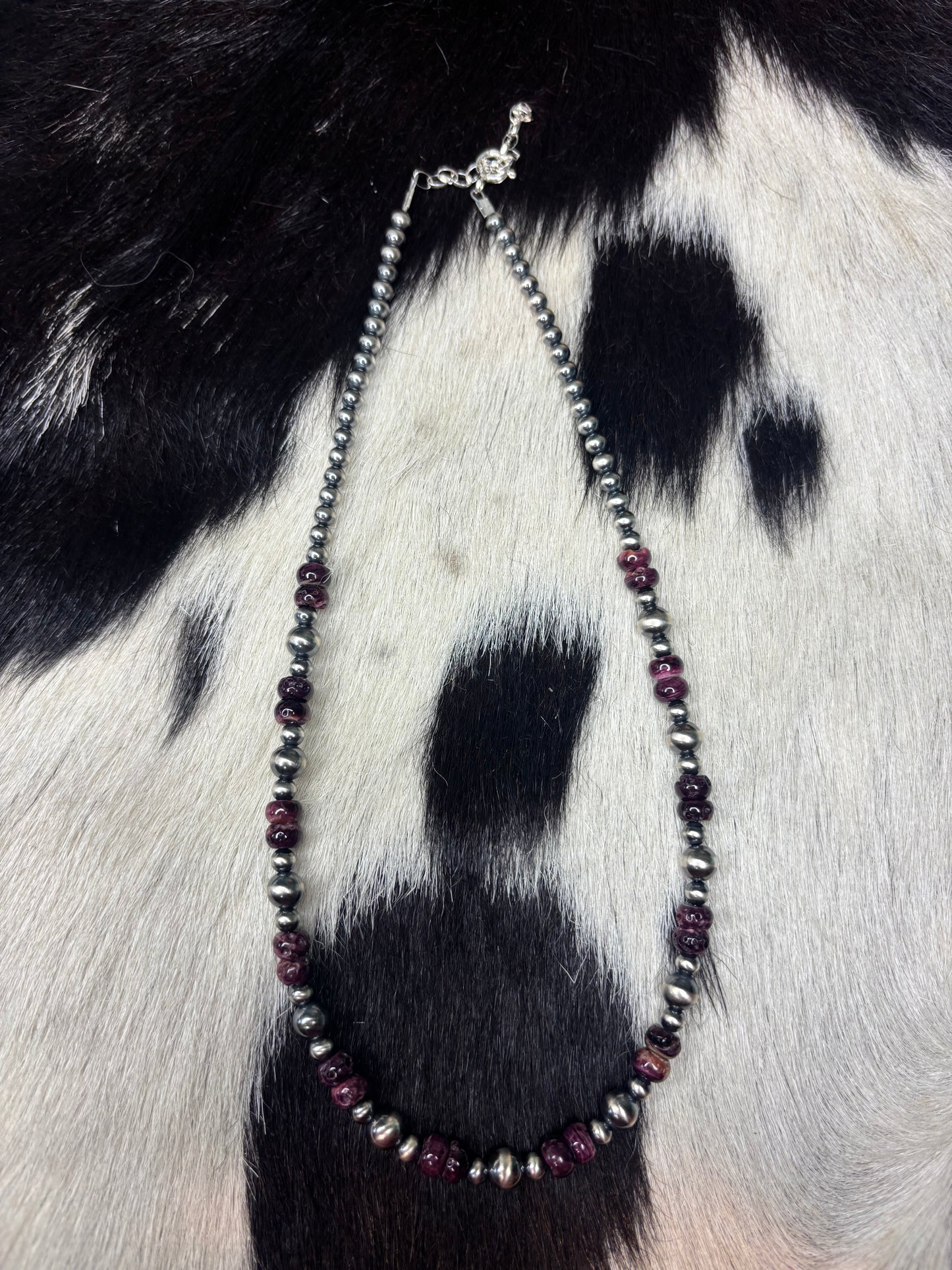Sterling Silver Purple Spiny Necklace