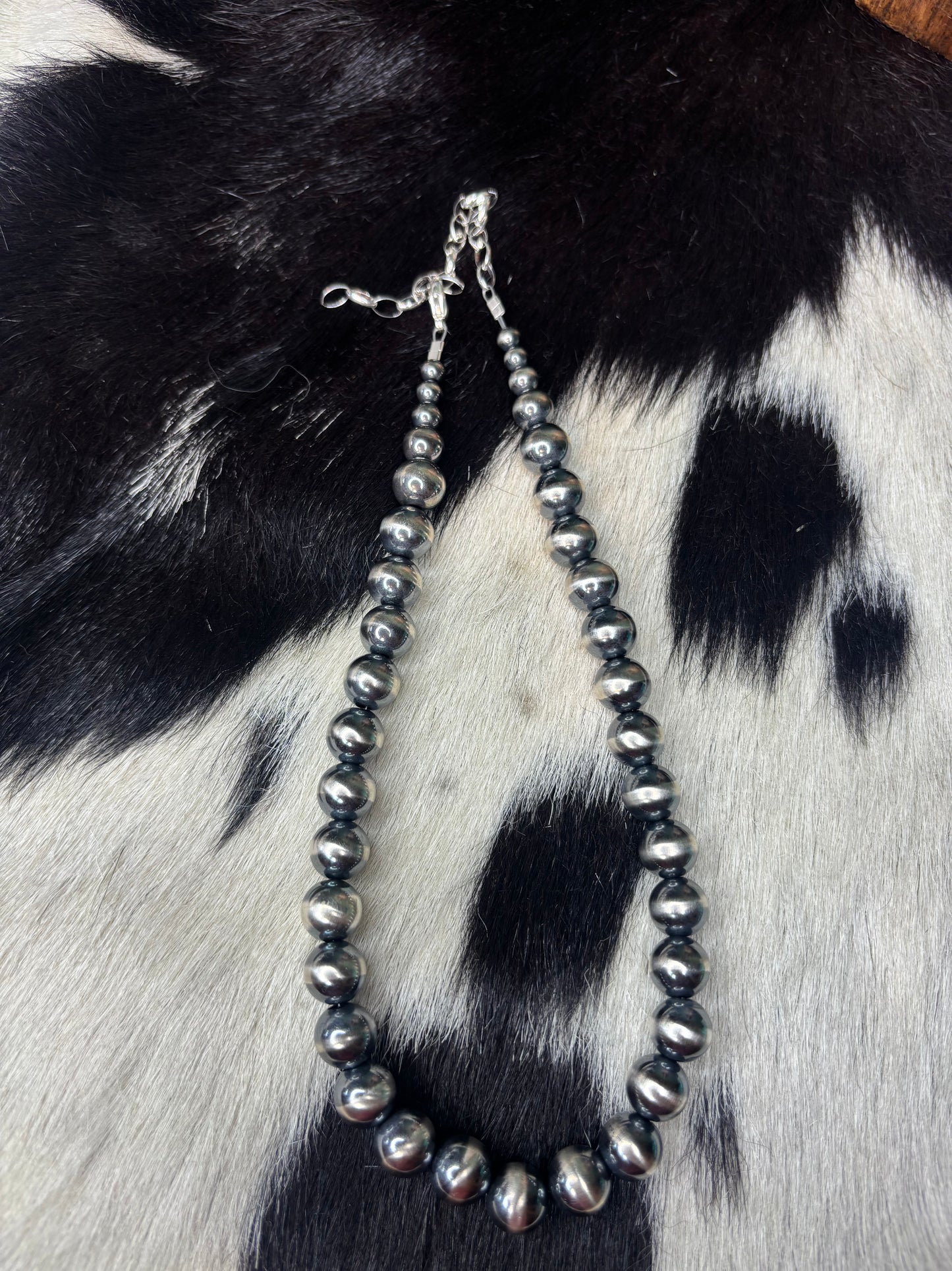 Sterling Silver 10mm Pearls Necklace