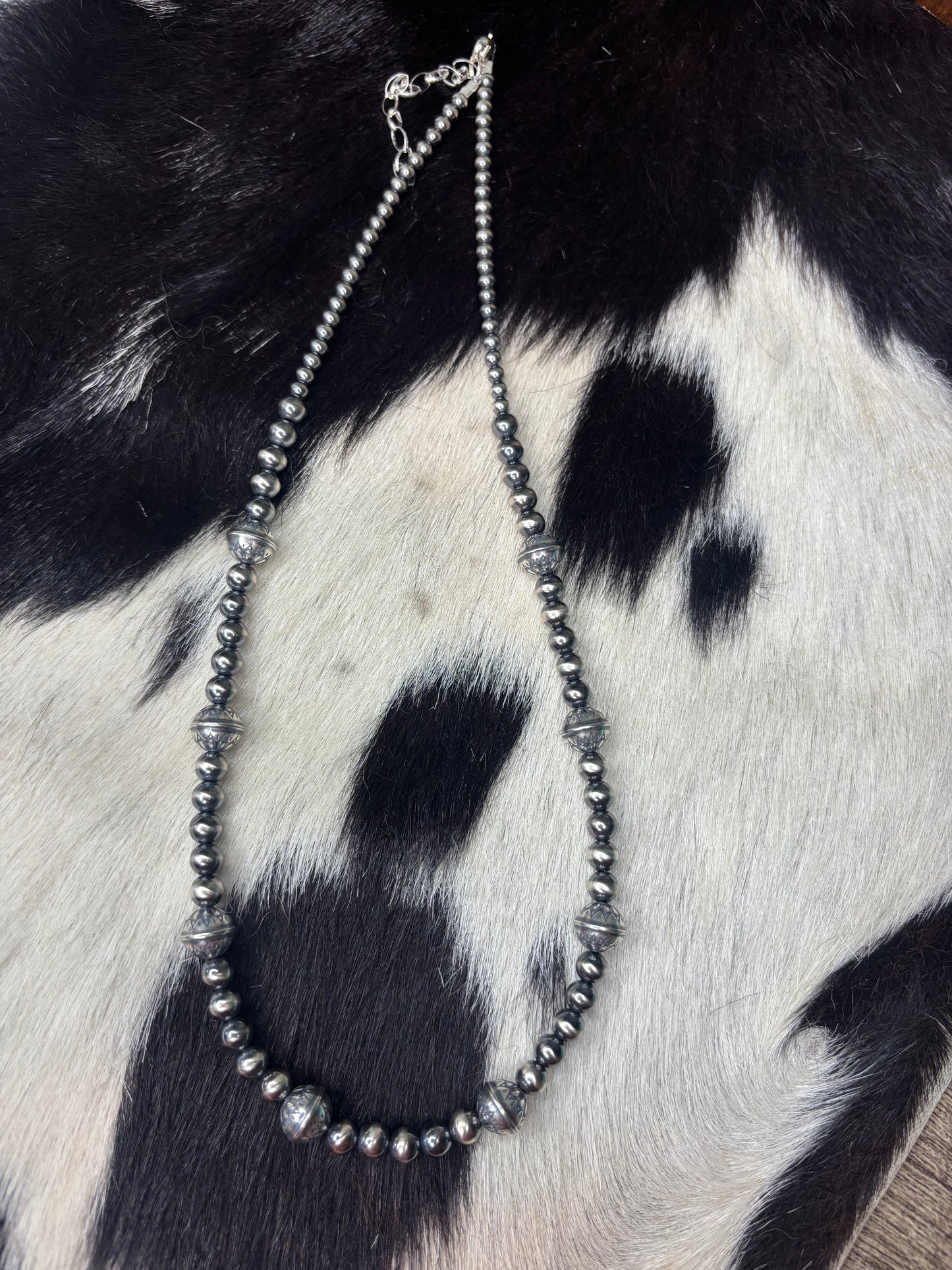 Sterling Silver Stamped Seam Necklace