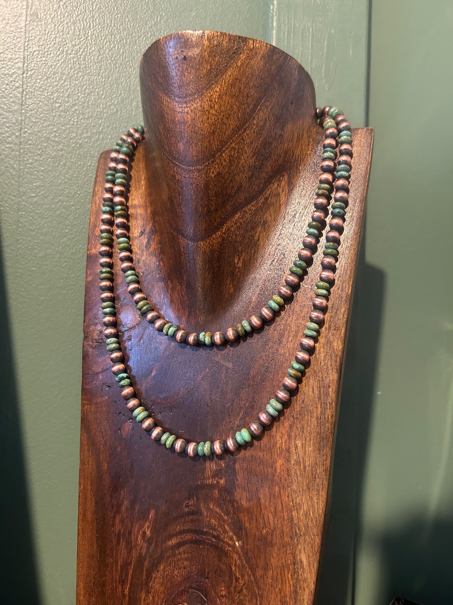 6mm Copper & Turquoise Necklace