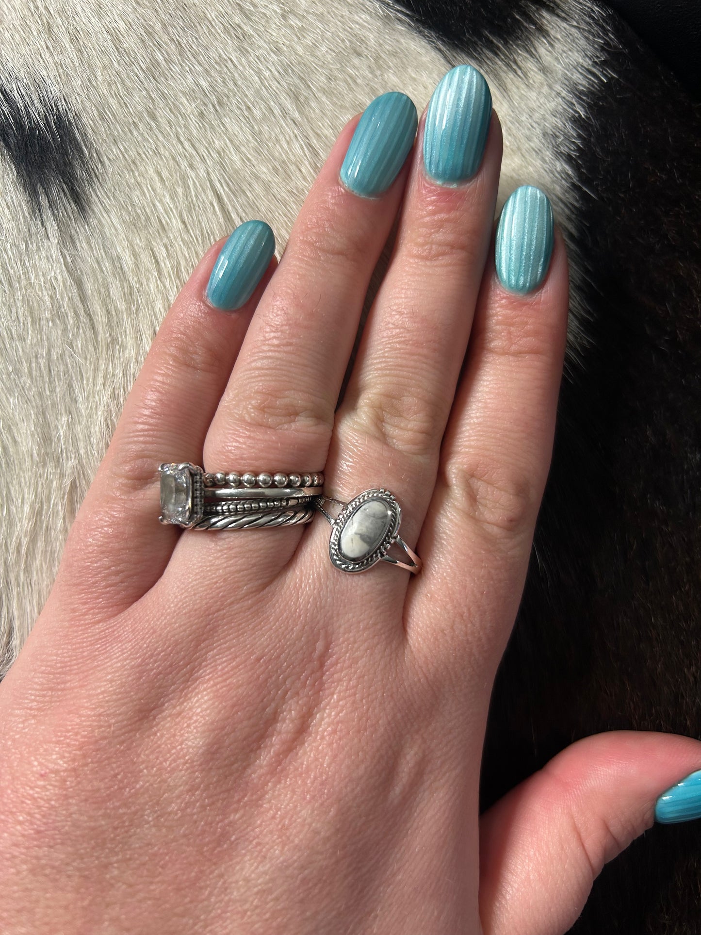 Howlite Oval Ring